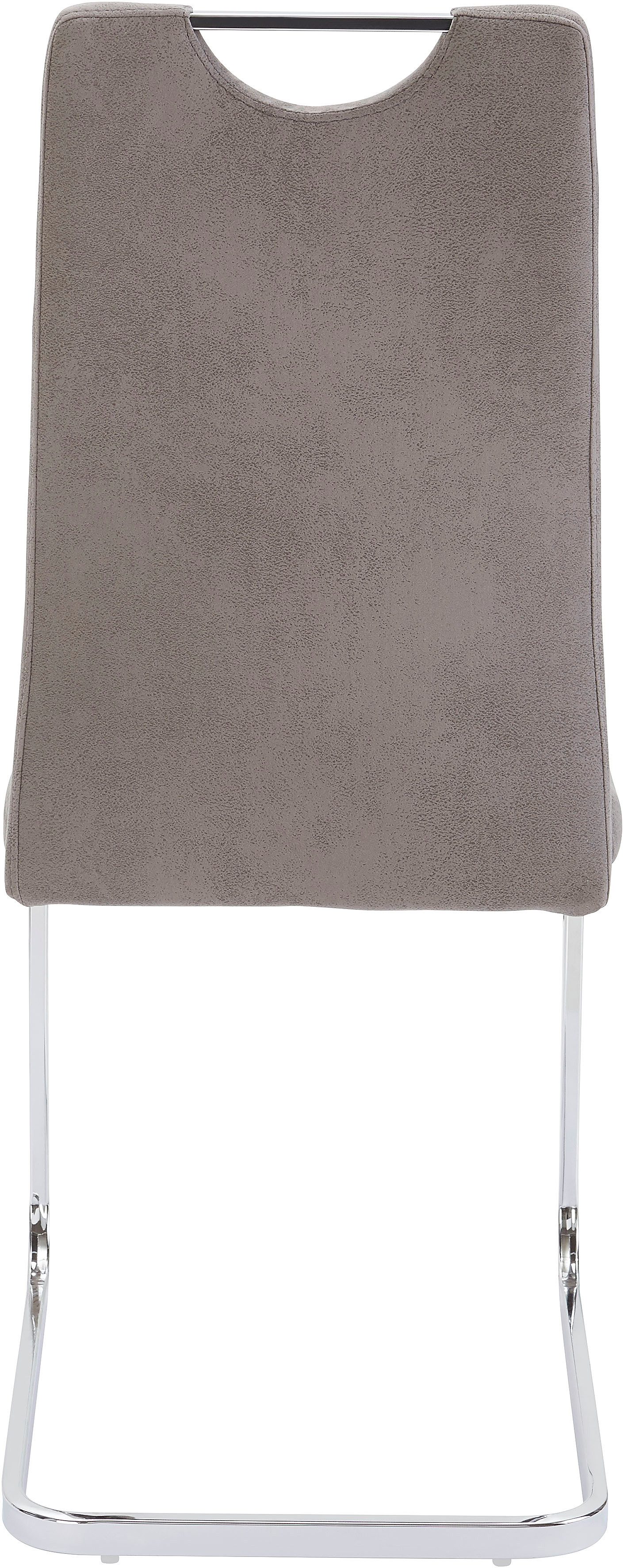 Home affaire Eetkamerstoel Milano (2 of 4 stuks), bekleding in microvezel of koord, sledestoel (set)