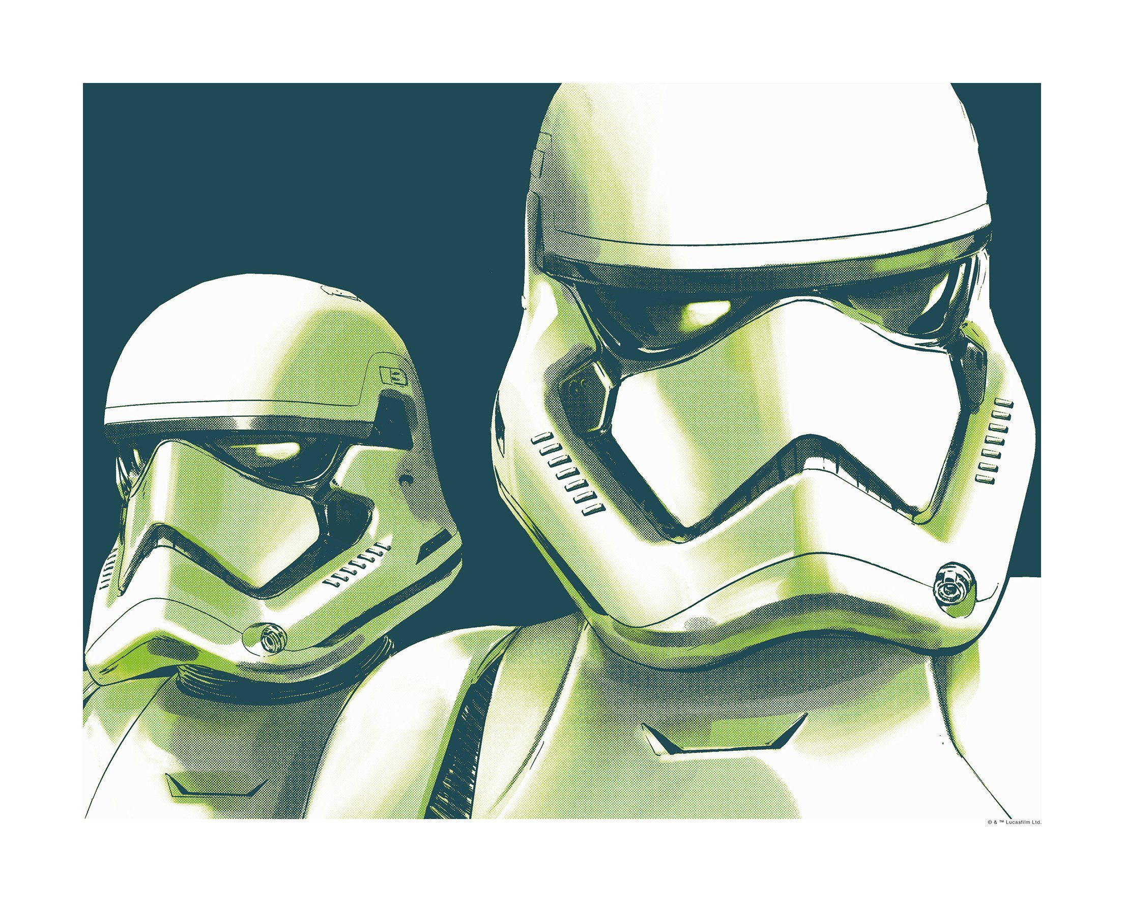 Komar Wanddecoratie Star Wars Faces Stormtrooper Wanddecoratie voor de kinderkamer - zonder lijst (1 stuk) schilderijen maat 50 cm x 40 cm multicolor