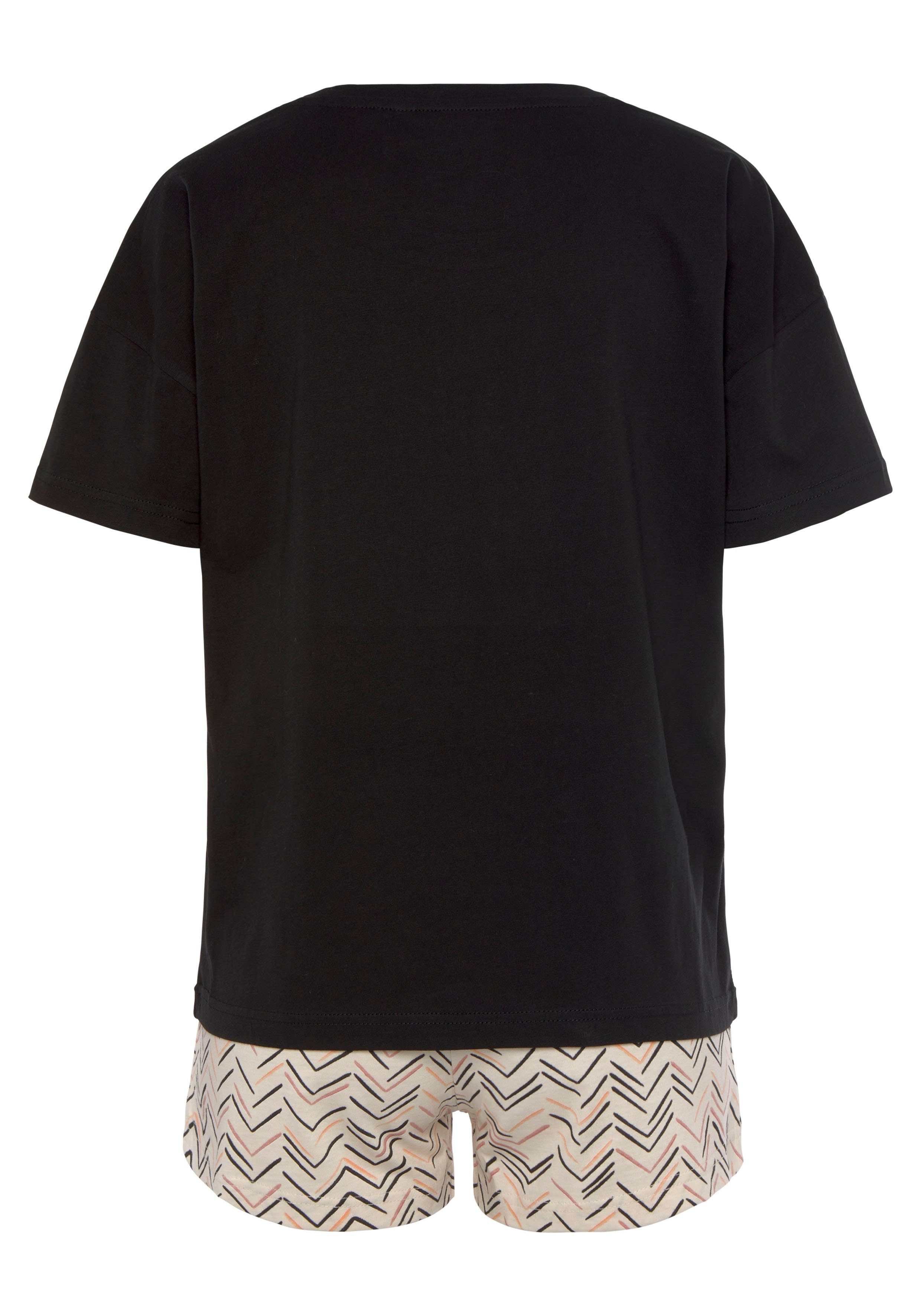 Vivance Dreams Shortama met schilderachtig visgraatpatroon (set, 2-delig)