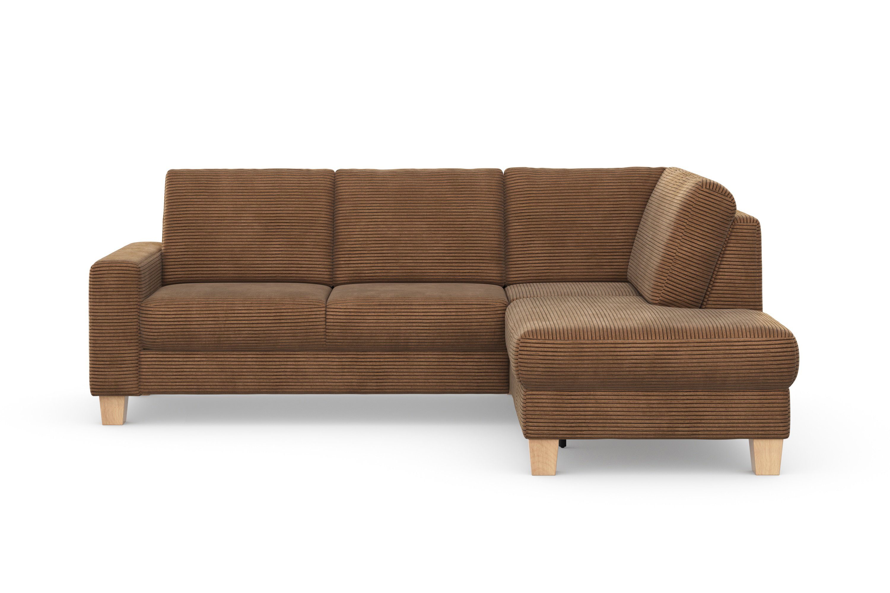 Home affaire Hoekbank Summer L-vorm met ottomane, naar keuze met slaapfunctie en bedkist, cordbekleding