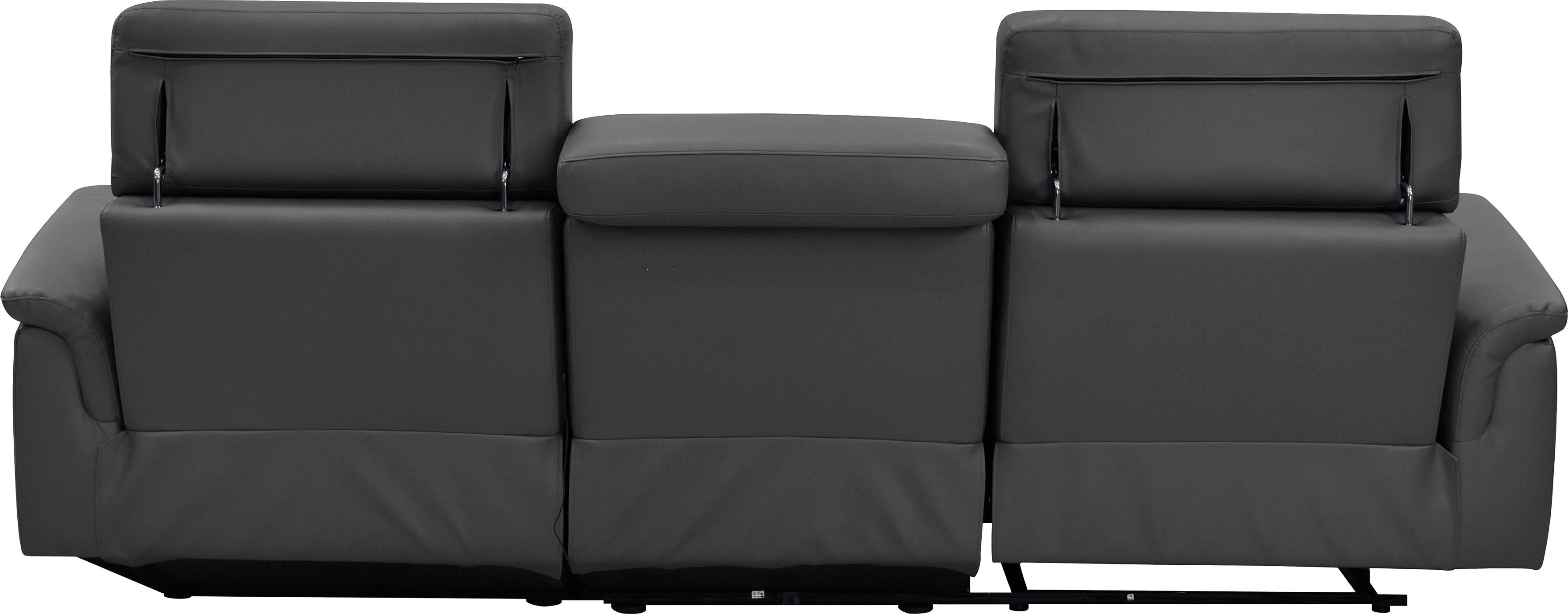 Places of Style Hoekbank Pareli, L-model, 259 cm, met récamier, echt leer, imitatieleer, weefstof