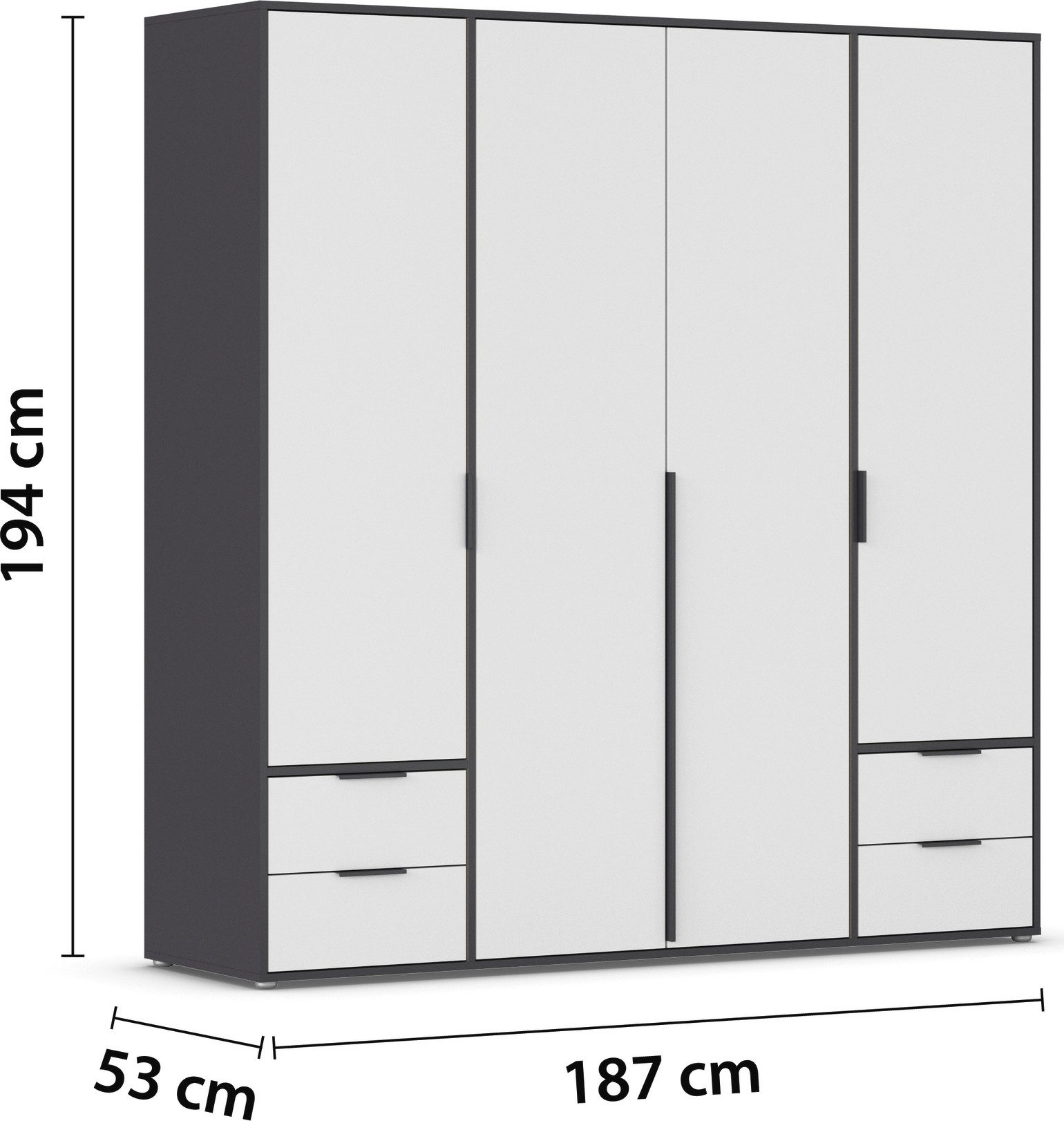 rauch Draaideurkast Kledingkast Kast Garderobe Wasmand NAGATA veel Opbergruimte