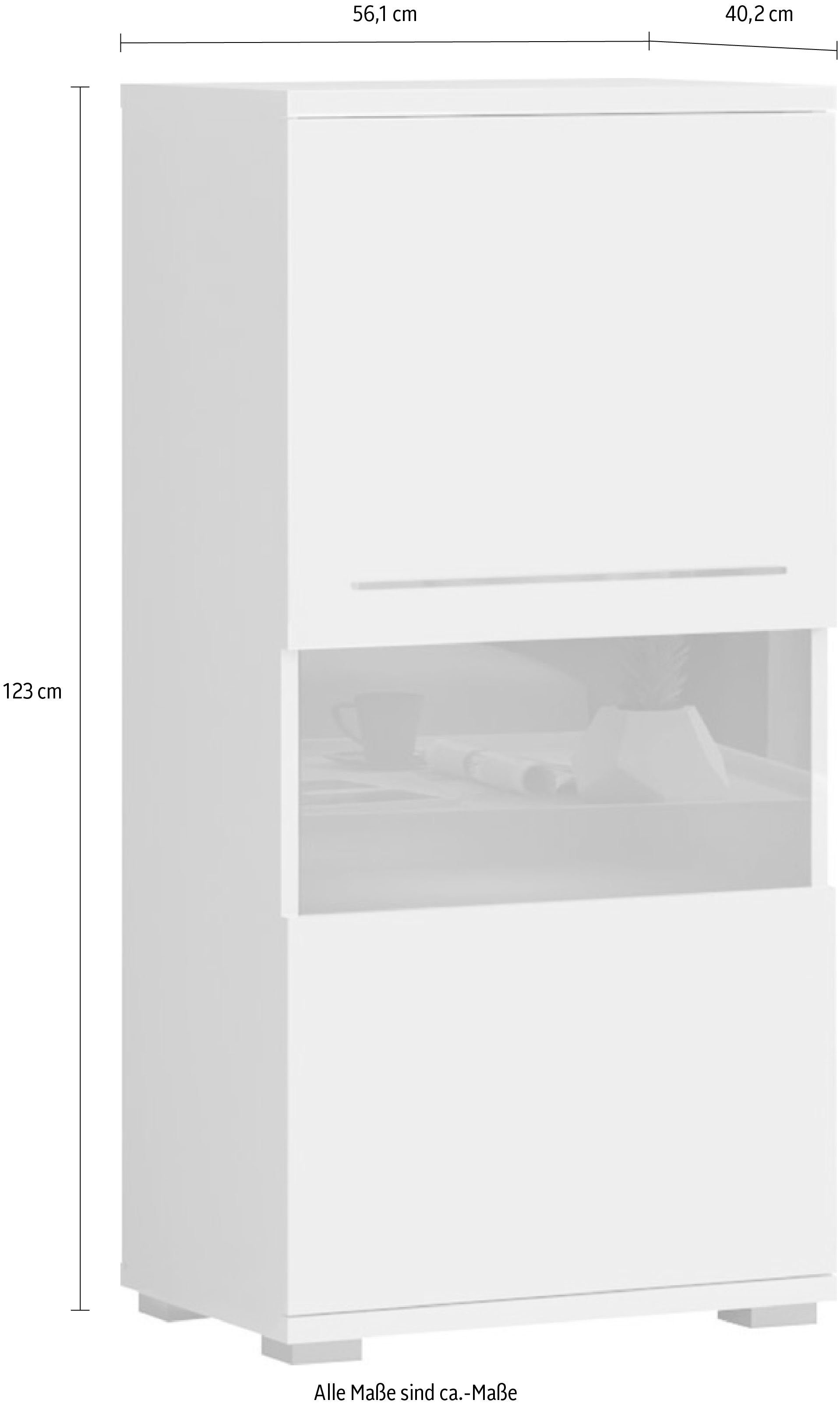 Places of Style Vitrinekast Piano UV-gecoat, soft close-functie