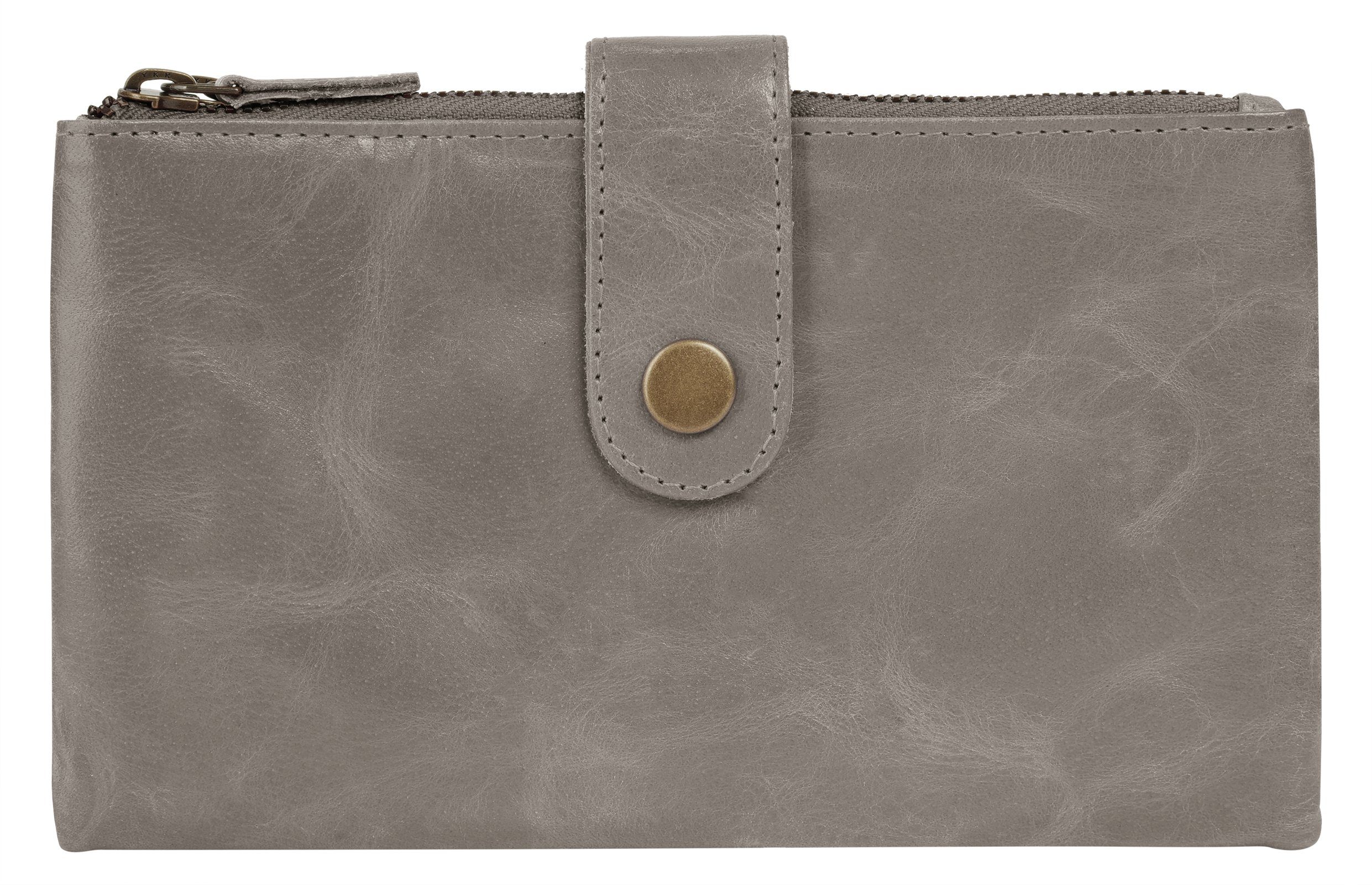 Bruno Banani Portemonnee echt leder unisex portemonnees grijs