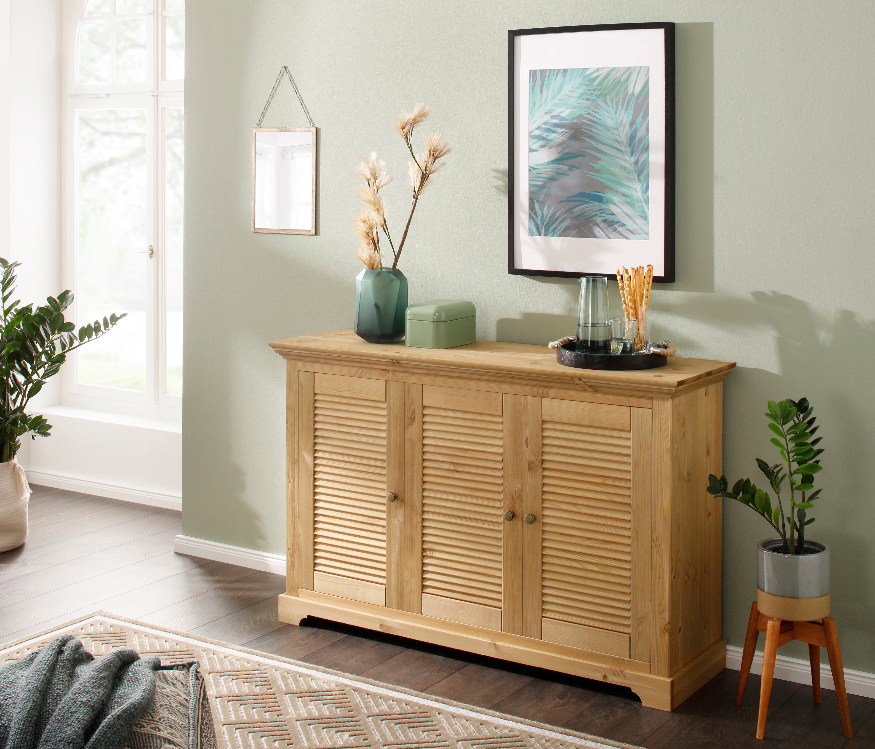 Home affaire Kapstokpaneel Ayanna Breedte 84 cm, met 4 dubbele haken, van massief grenen, FSC®