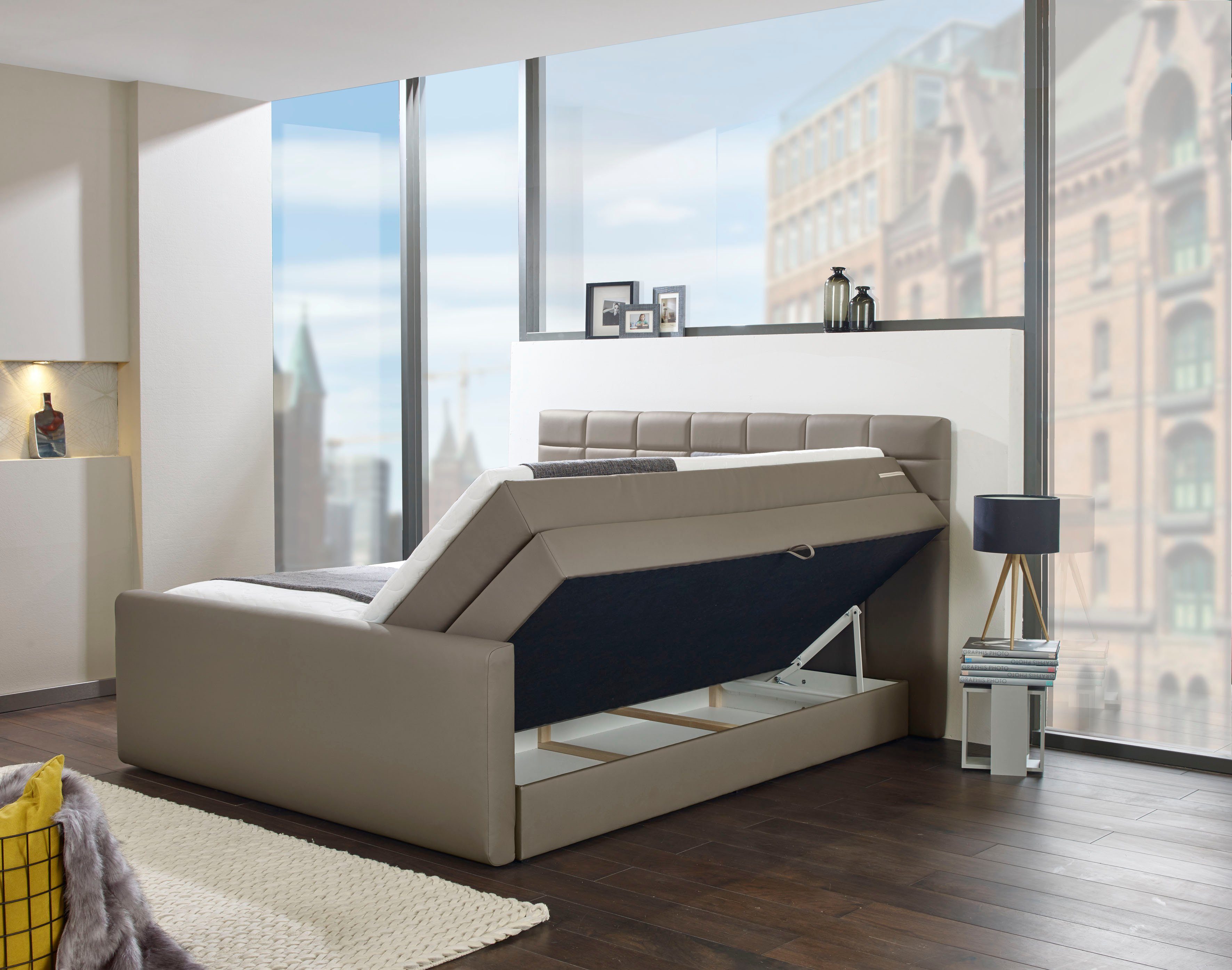 INOSIGN Boxspring Lethbridge incl. bedbox en matrastopper, twee matrastypes in h2