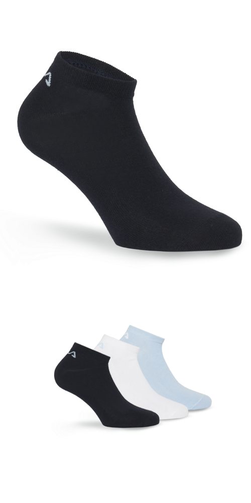 Fila Sneakersokken UNISEX INVISIBLE PLAIN SOCKS met ingebreid logo bij de hiel (3 paar) unisex sokken maat 39-42 blauw