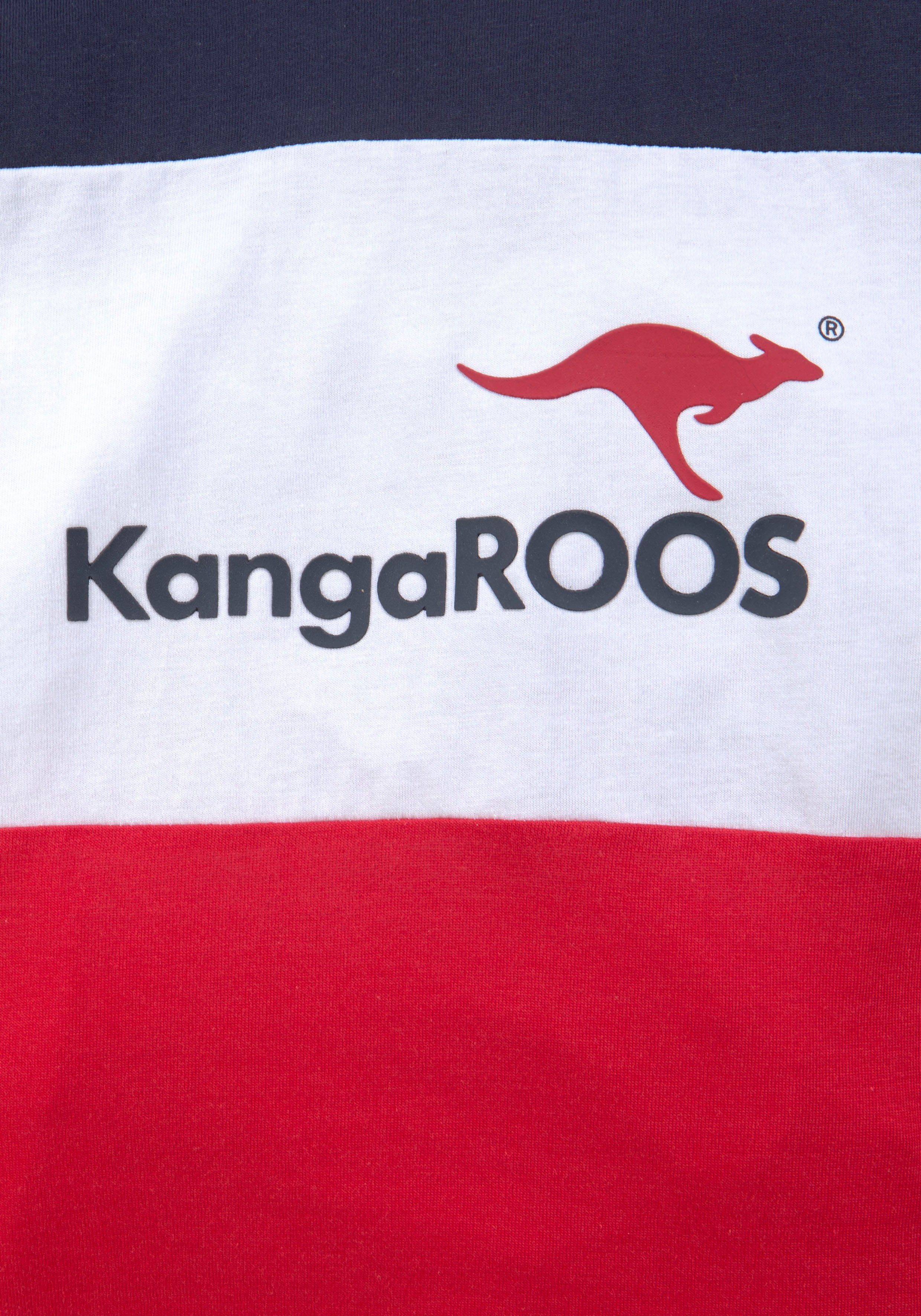 KangaROOS Shirt met lange mouwen In geweldig colorblocking-design Lange mouwen, basic pasvorm, met opvallende print
