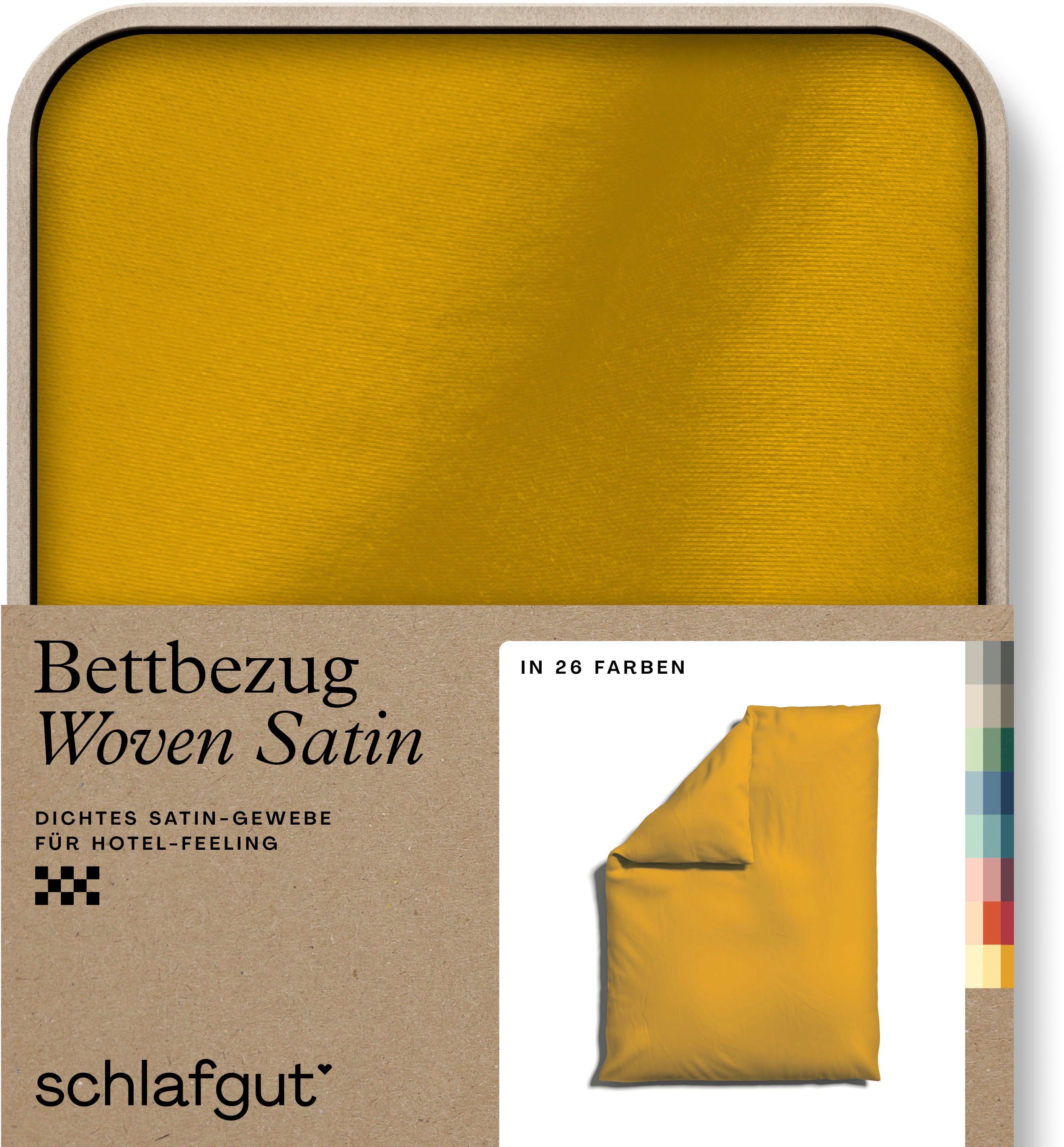 Schlafgut Dekbedovertrek Woven Satin bijzonder dicht geweven, mix & match: bijpassende kussenhoes verkrijgbaar (1 stuk) dekbedovertrekken geel
