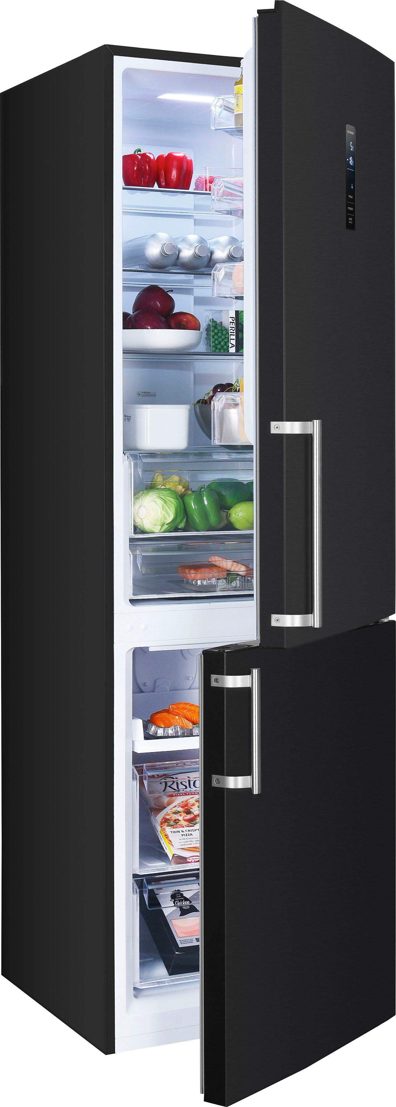 Hanseatic Koel-vriescombinatie HKGK19560CNFDI Snelle vriesfunctie, Eco-modus, NoFrost, Display, Deuralarm