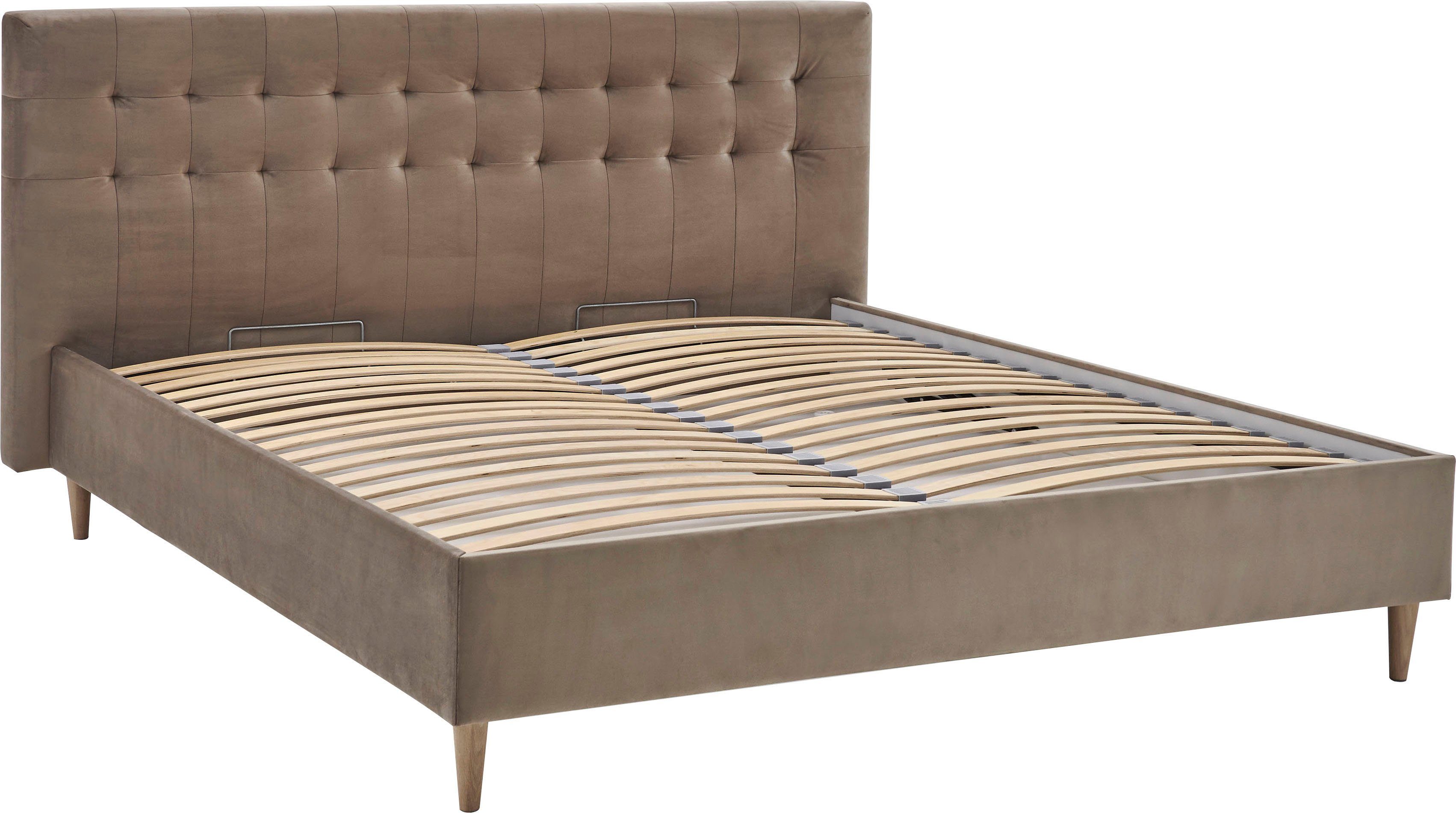 ATLANTIC home collection Gestoffeerd bed Veronika met bedkist en lattenbodem