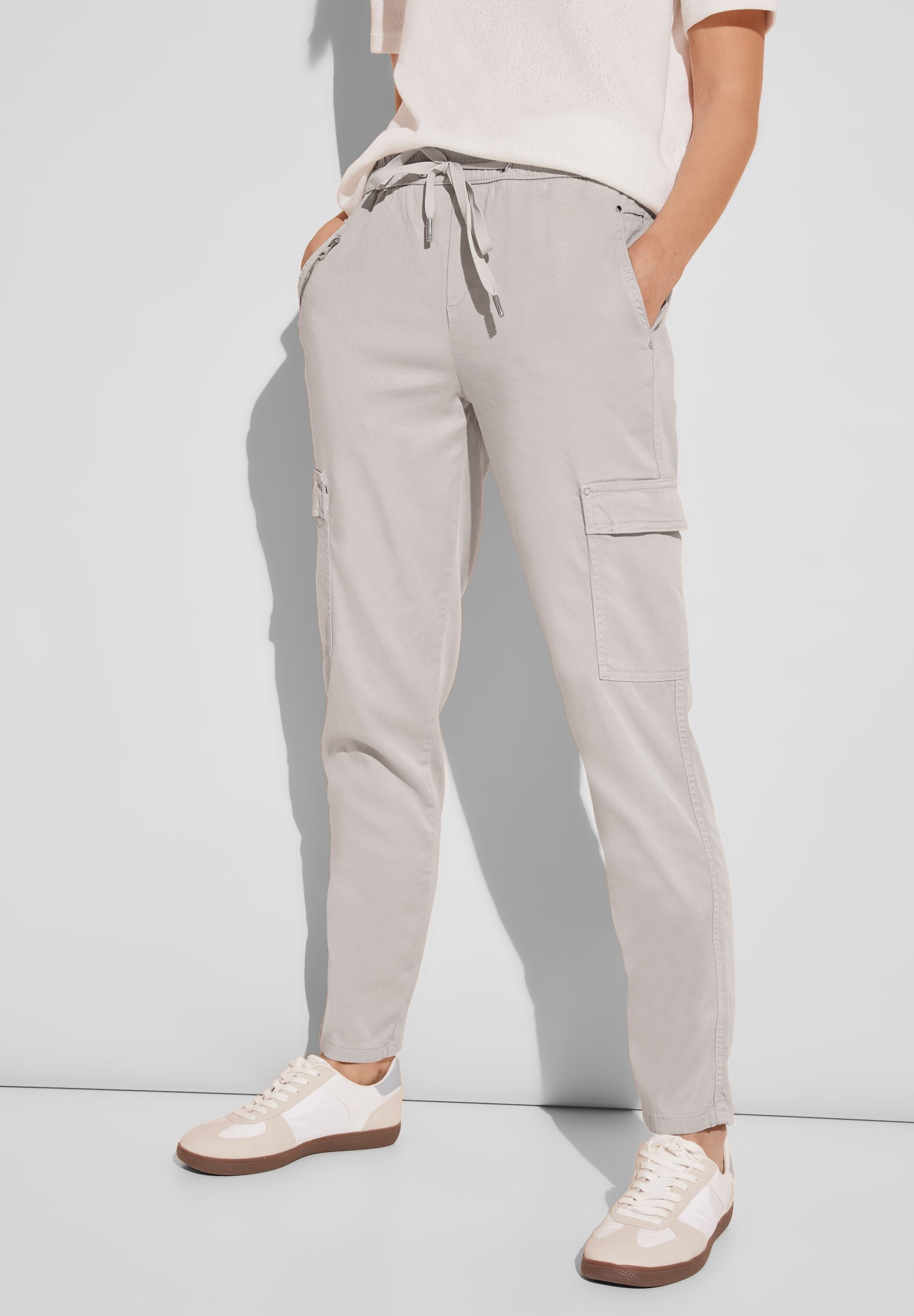 Street One Cargo Jogger Broek Beige Dames