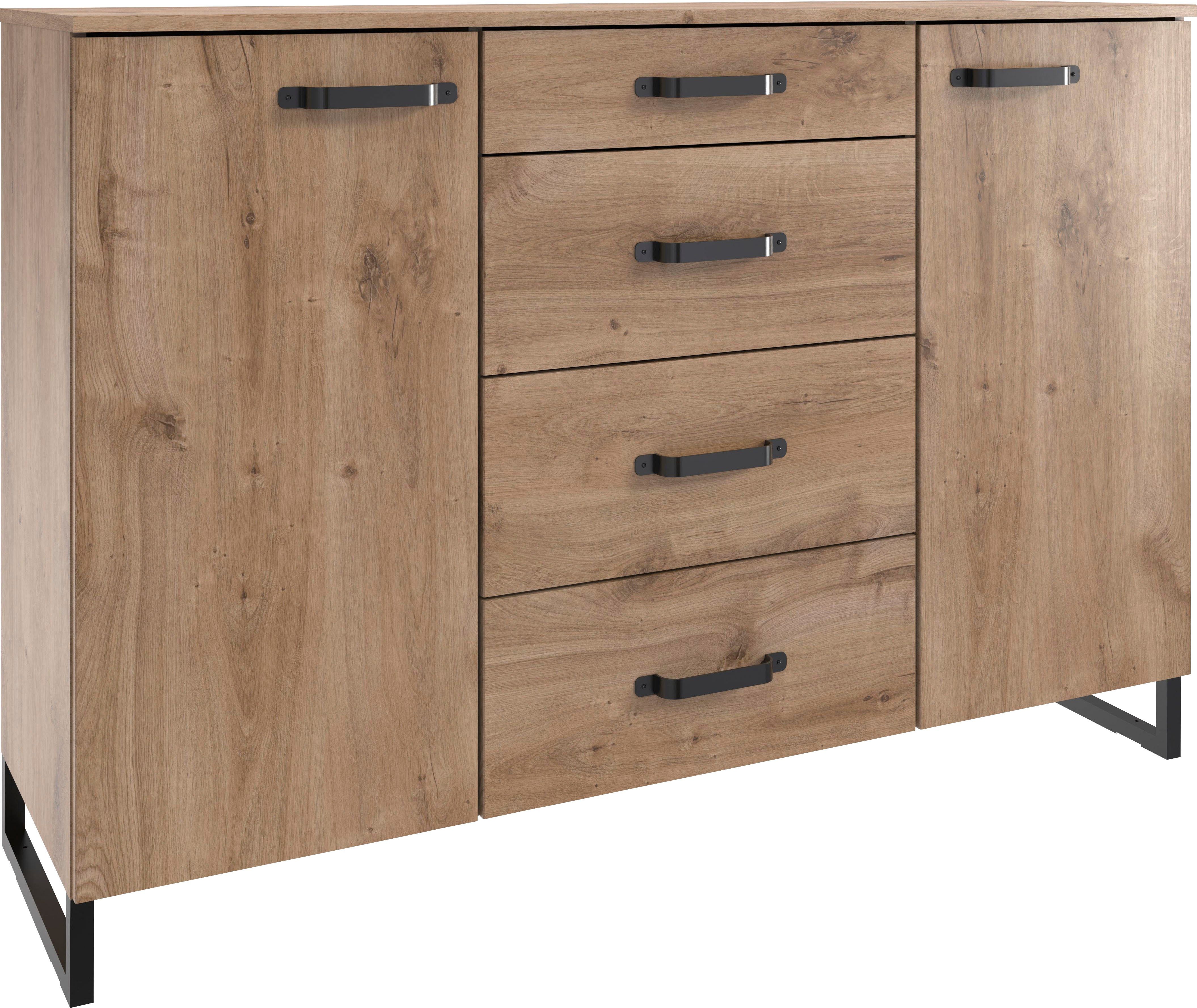 Wimex Kast met laden en deuren Detroit by fresh to go commodes & ladekasten maat 139x41x92 cm beige