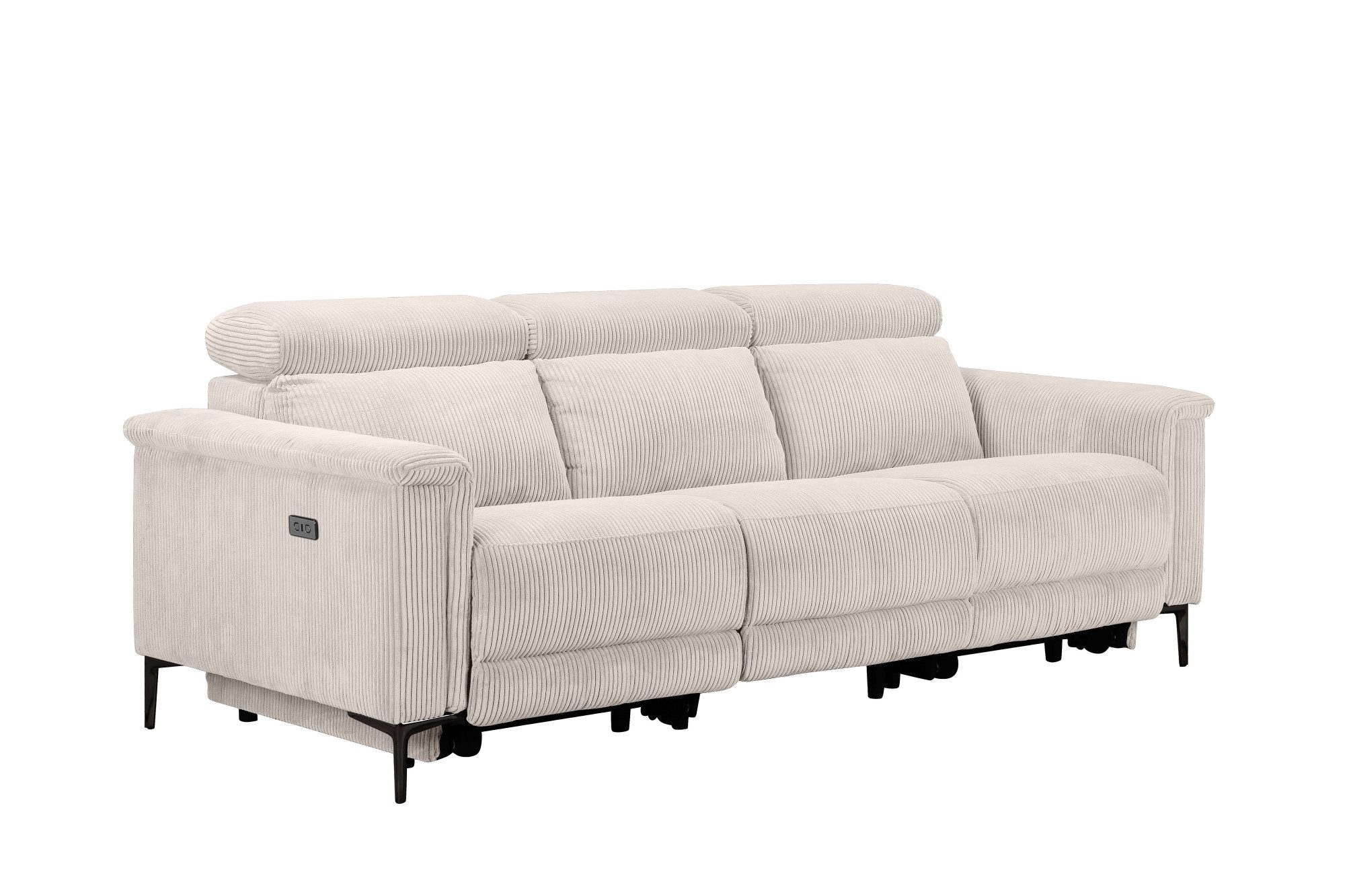 Places of Style 3-zitsbank Lund Cord, met handmatige of elektrische relaxfunctie in 2 zitplaatsen