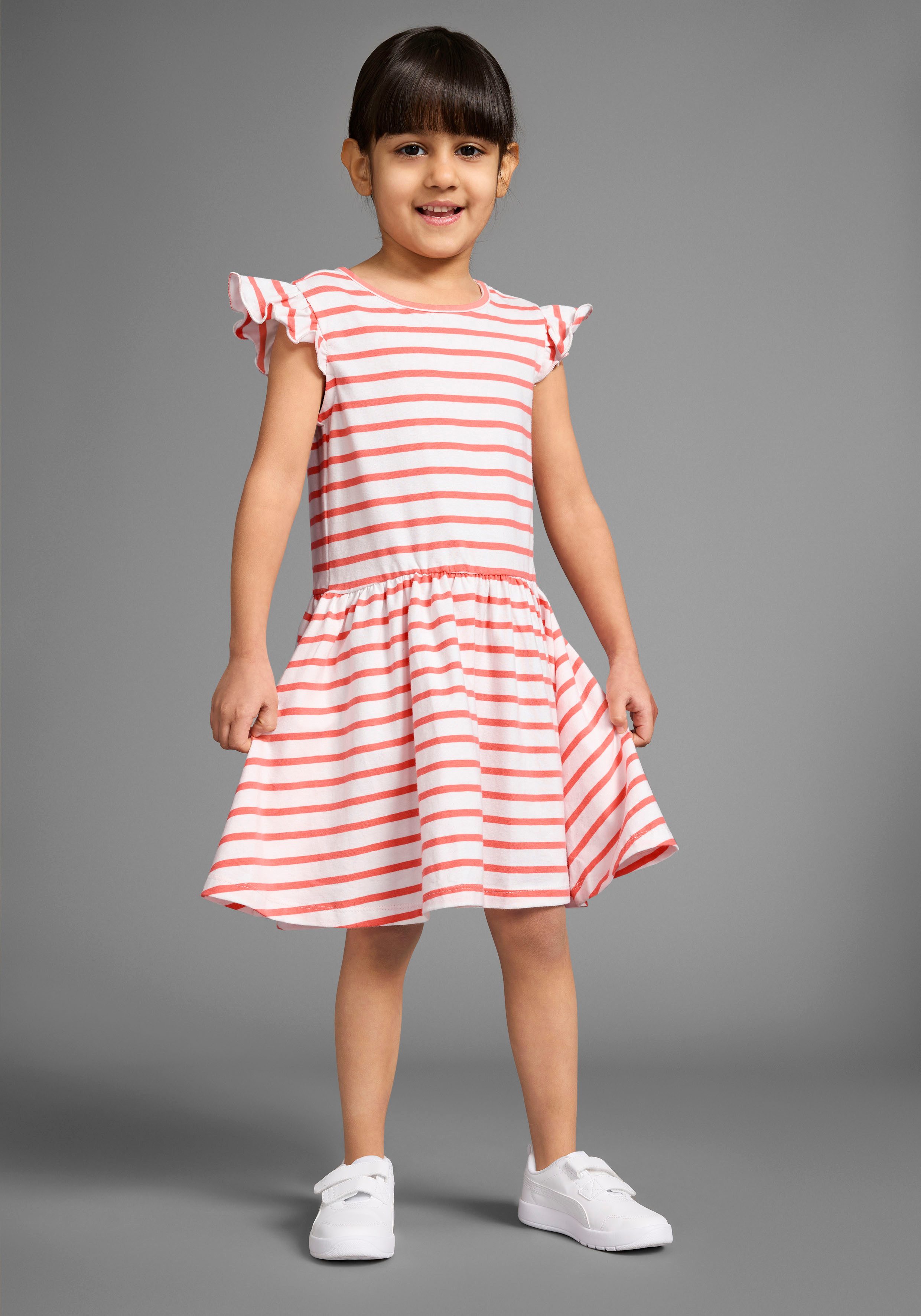KIDSWORLD Jerseyjurk 2-pack shirtjurken 1x effen en 1x gestreept (set, 2-delig)