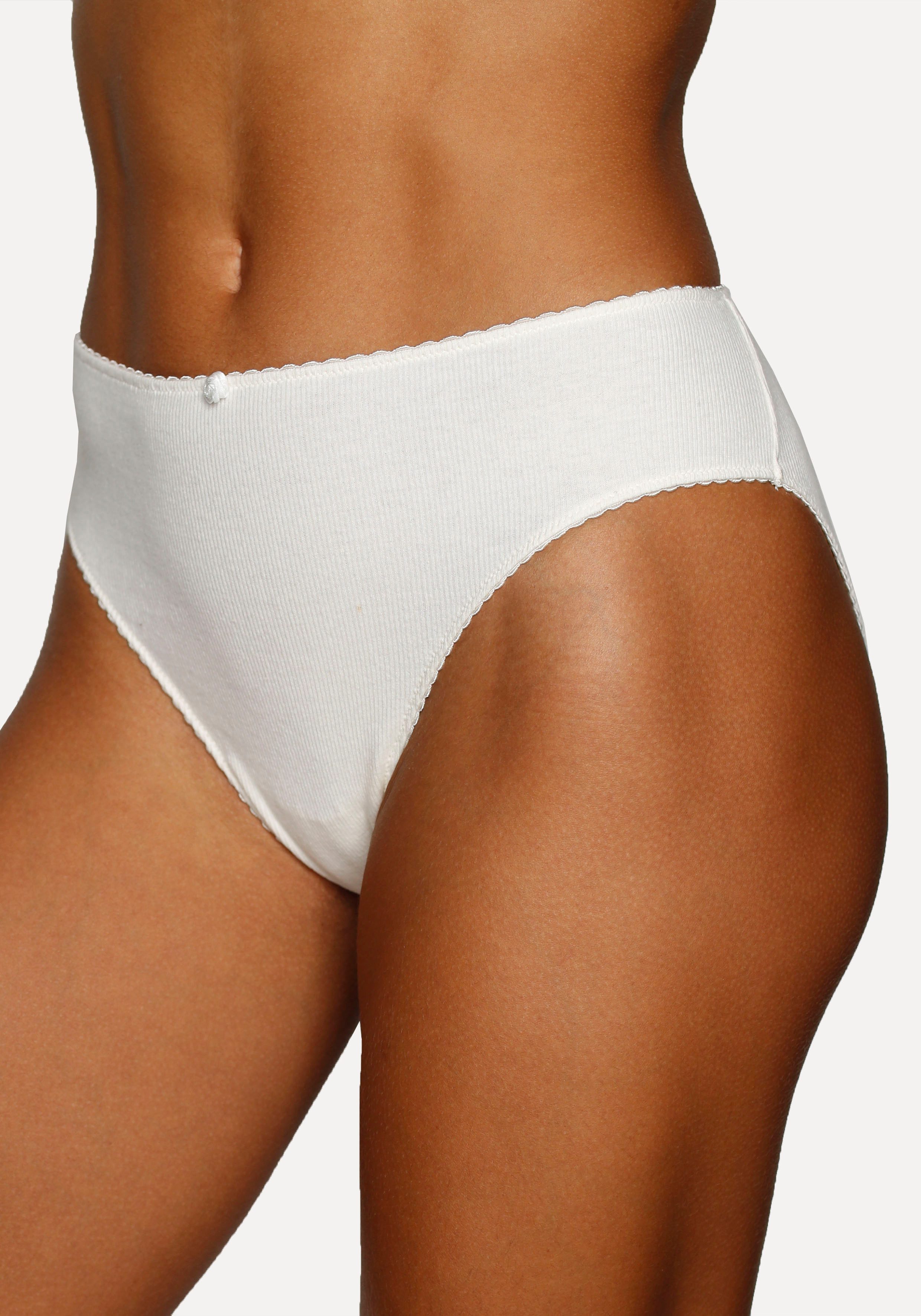 Vivance Jazz-hipsters van zachte en elastische ribstof, met delicate roosjes vooraan (3 stuks)