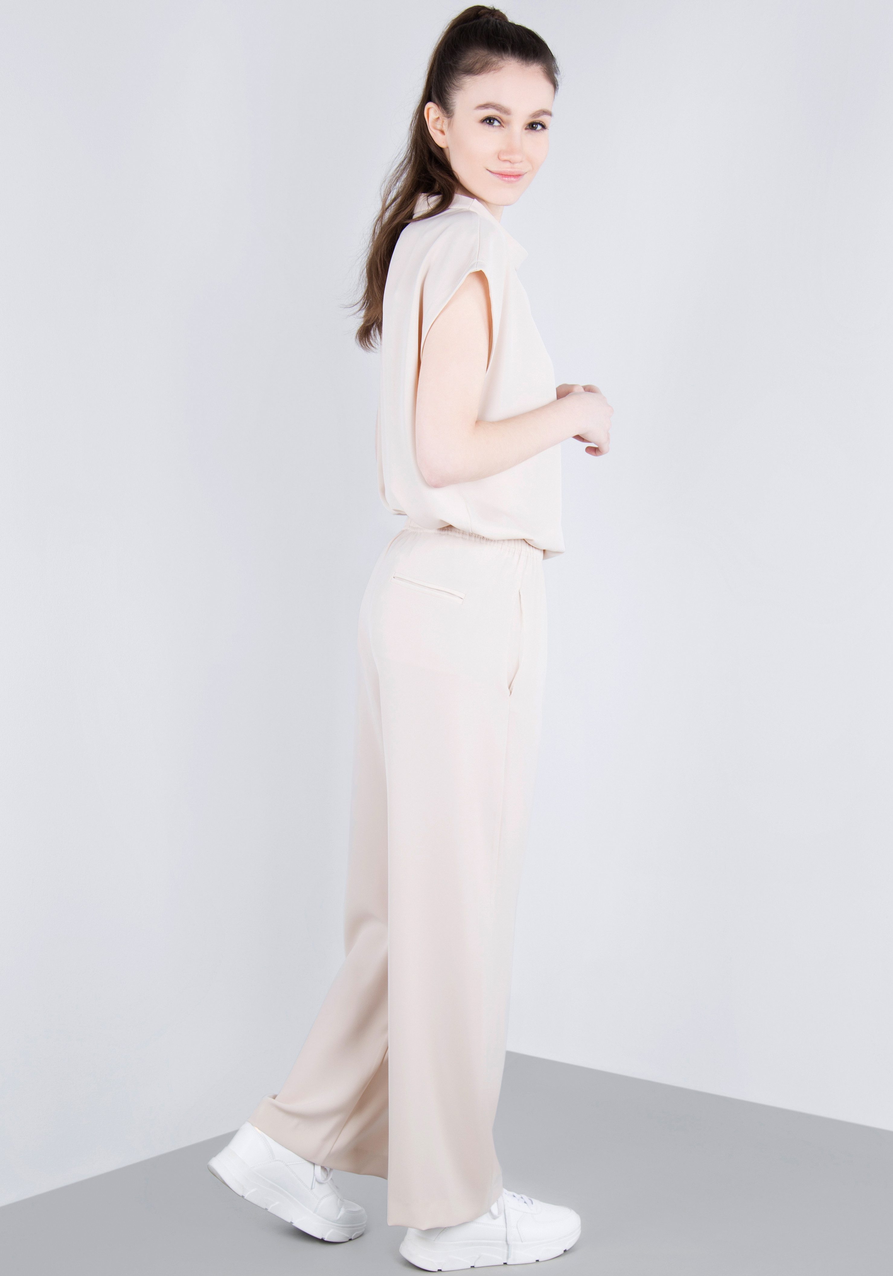IMPERIAL Bandplooibroek Vloeiende, wijde broek met elastische tailleband