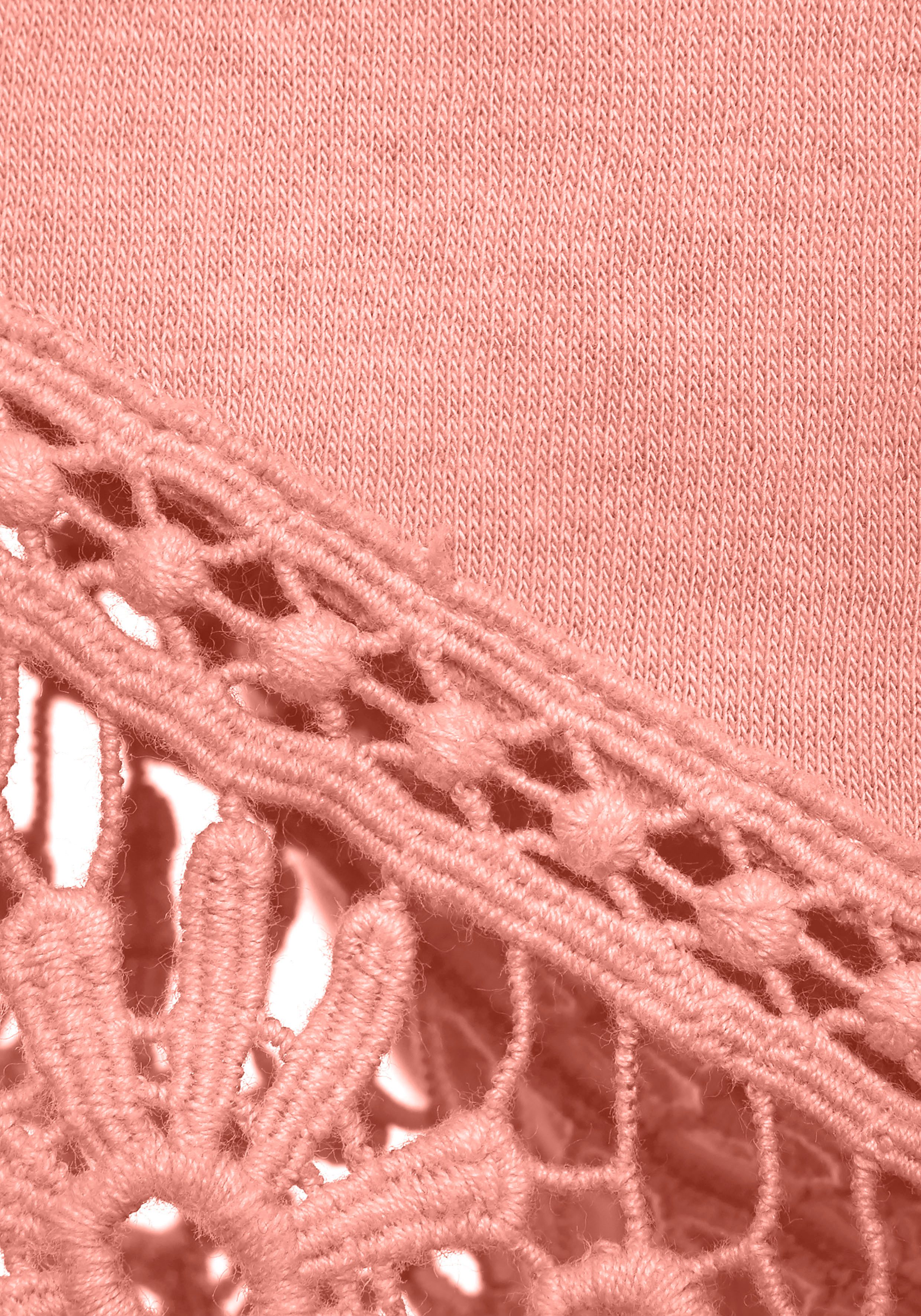 Vivance Sweatshirt met kanten inzetstukken op schouder en mouw