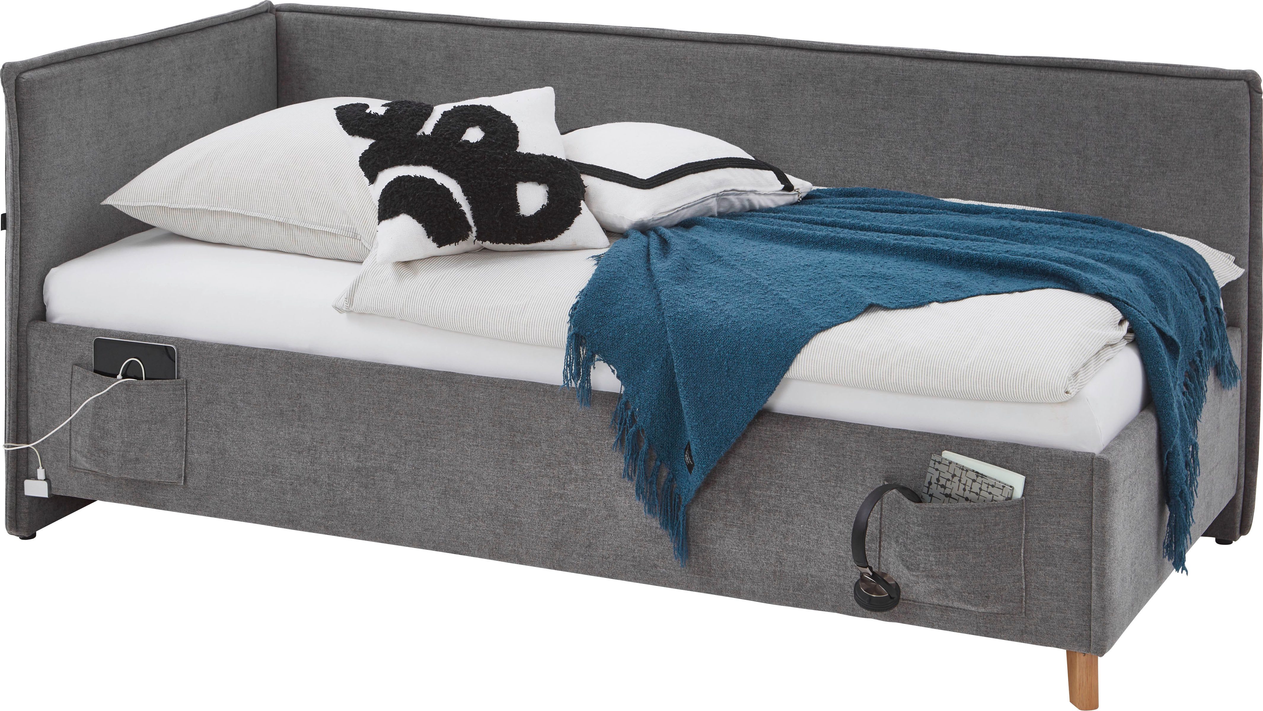 meise.möbel Kinderledikant FUN II Bekleed bed naar keuze met bedkist, tienerbed inclusief USB-aansluiting