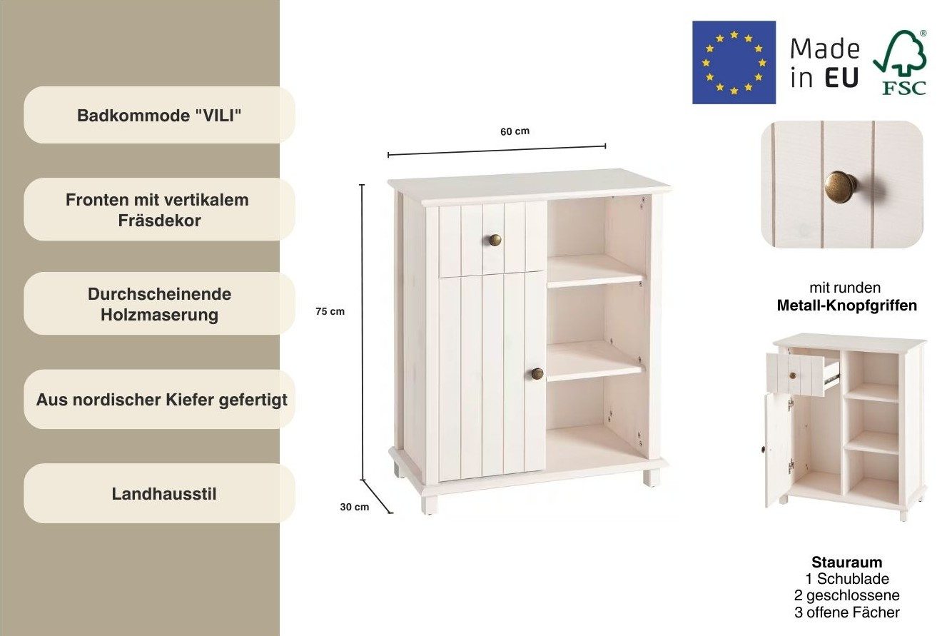 Home affaire Badkamerkast Vili Hoogte 75 cm