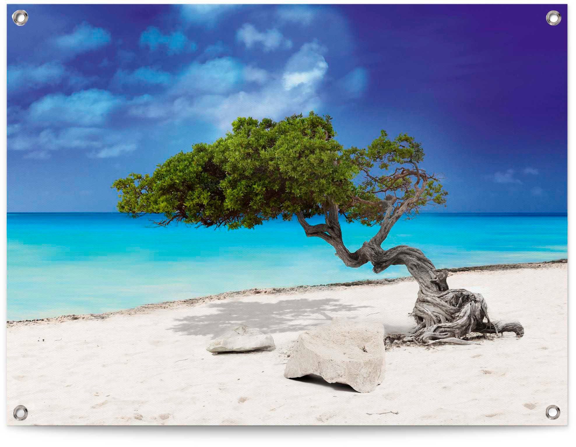 Reinders! Poster Tropisch eiland deurposters blauw