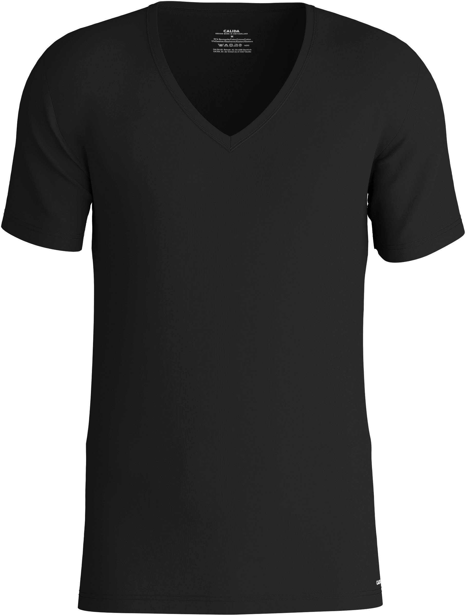 CALIDA T-shirt Cotton Code met v-halslijn en perfecte pasvorm