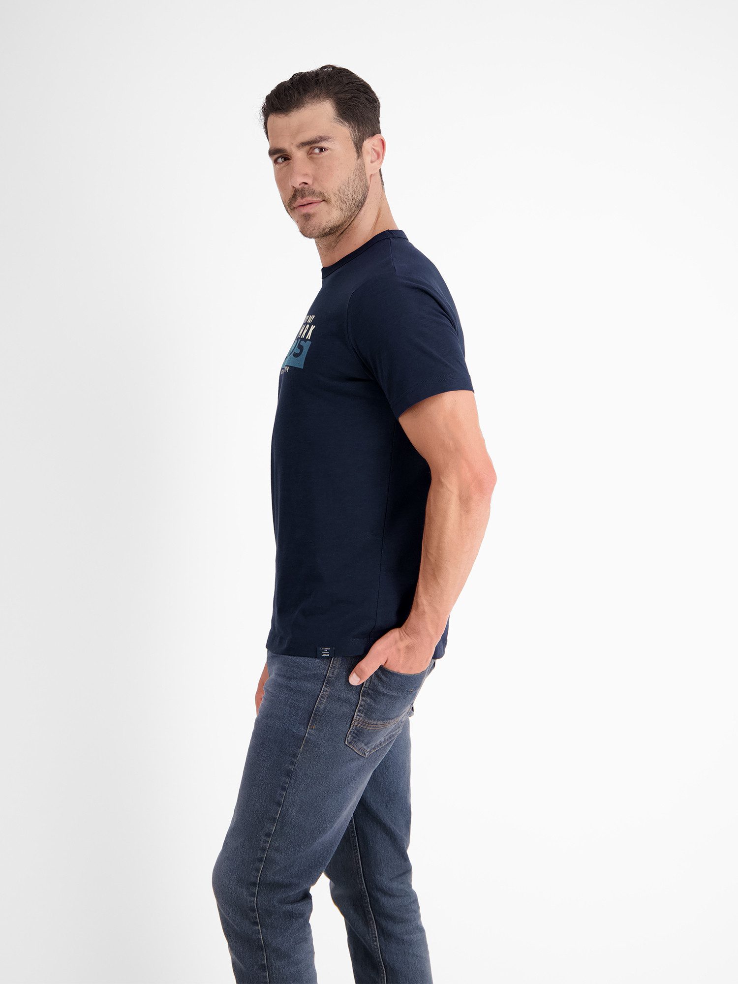 Lerros T-shirt LERROS effen T-shirt met print