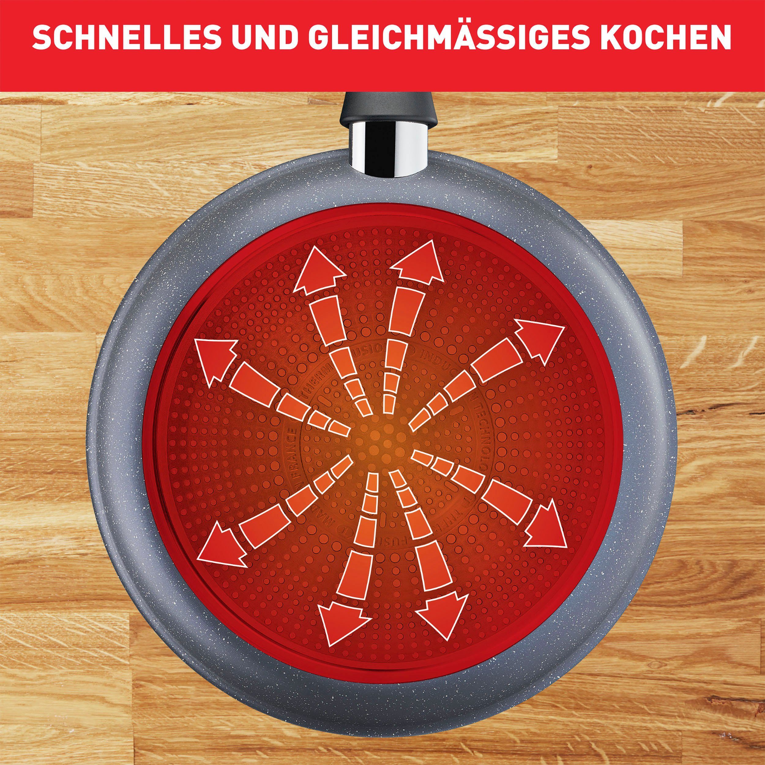 Tefal Pannenset Healthy Chef Mineralia+ anti-aanbakverzegeling, thermo-signaal, inductie (set, 2-delig)