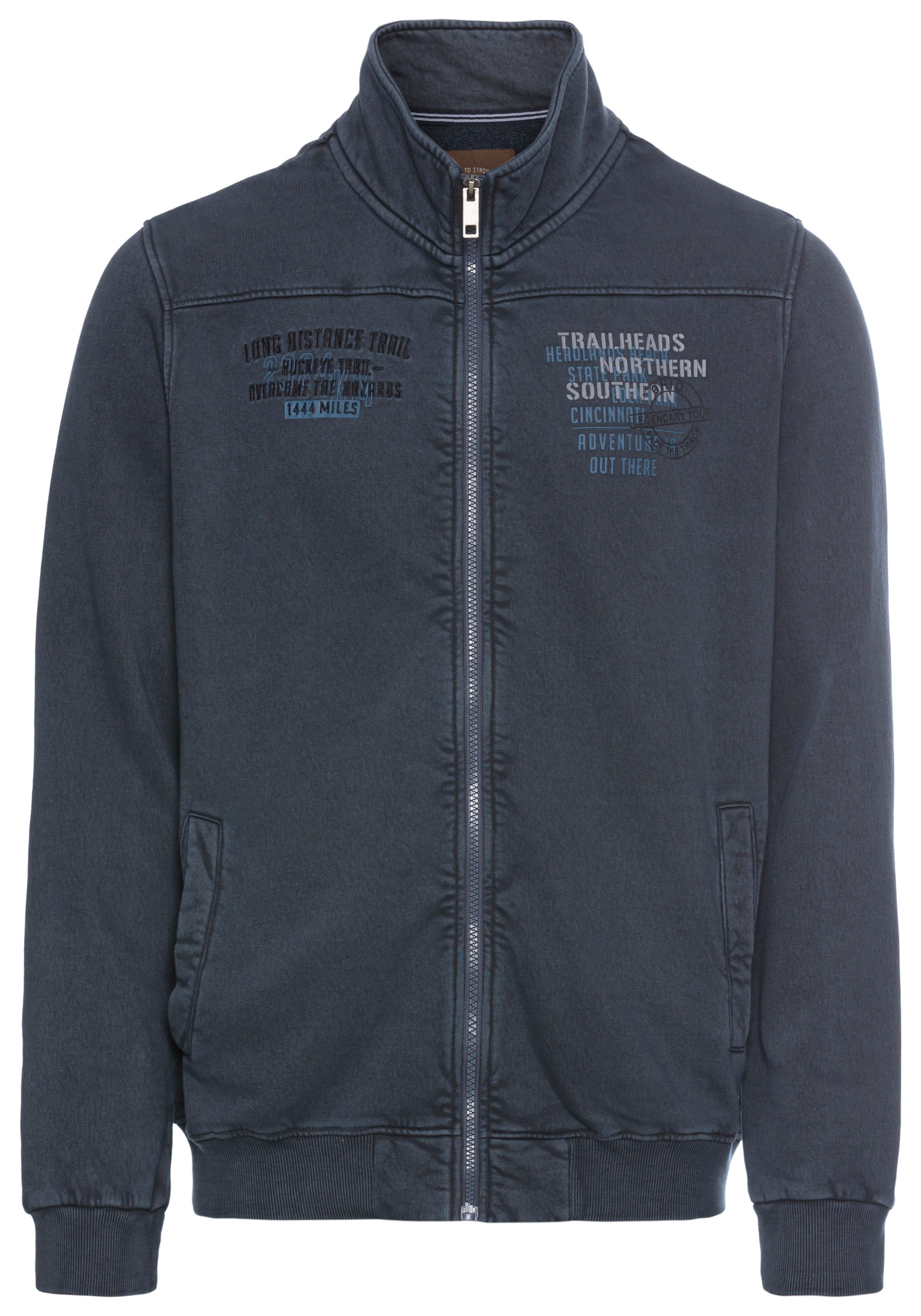 Man's World Sweatvest met print en borduursel