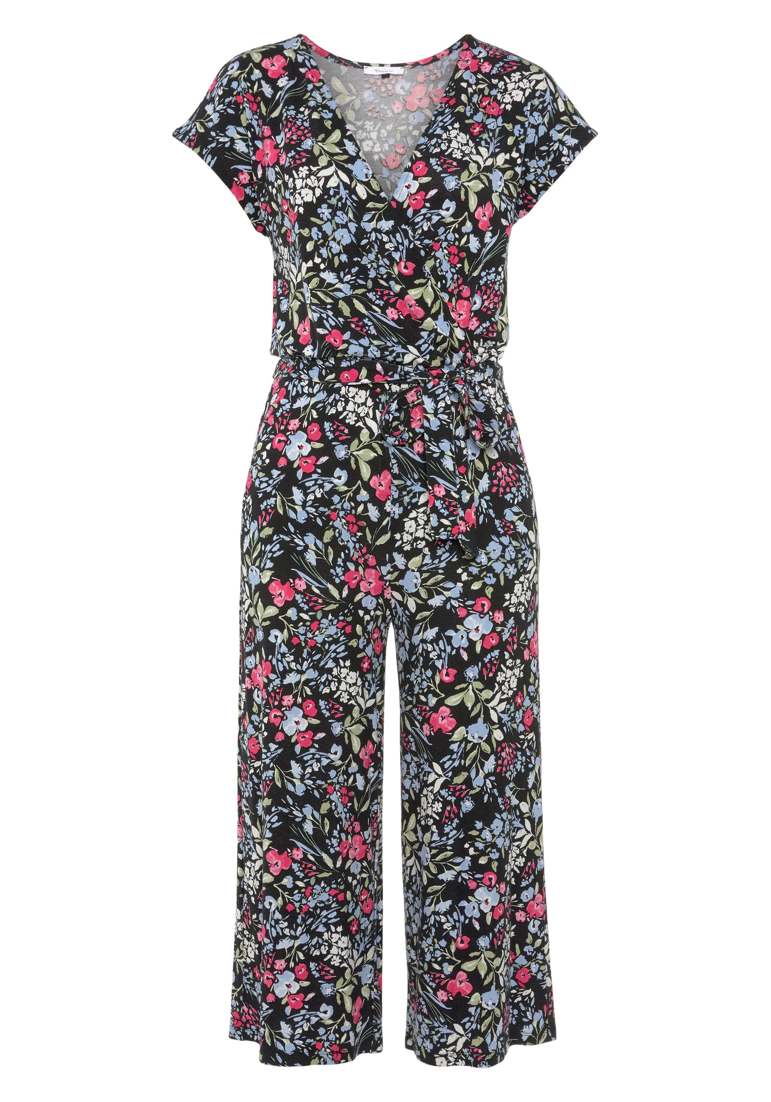 Tamaris Jumpsuit in culotte-stijl met een bindceintuur