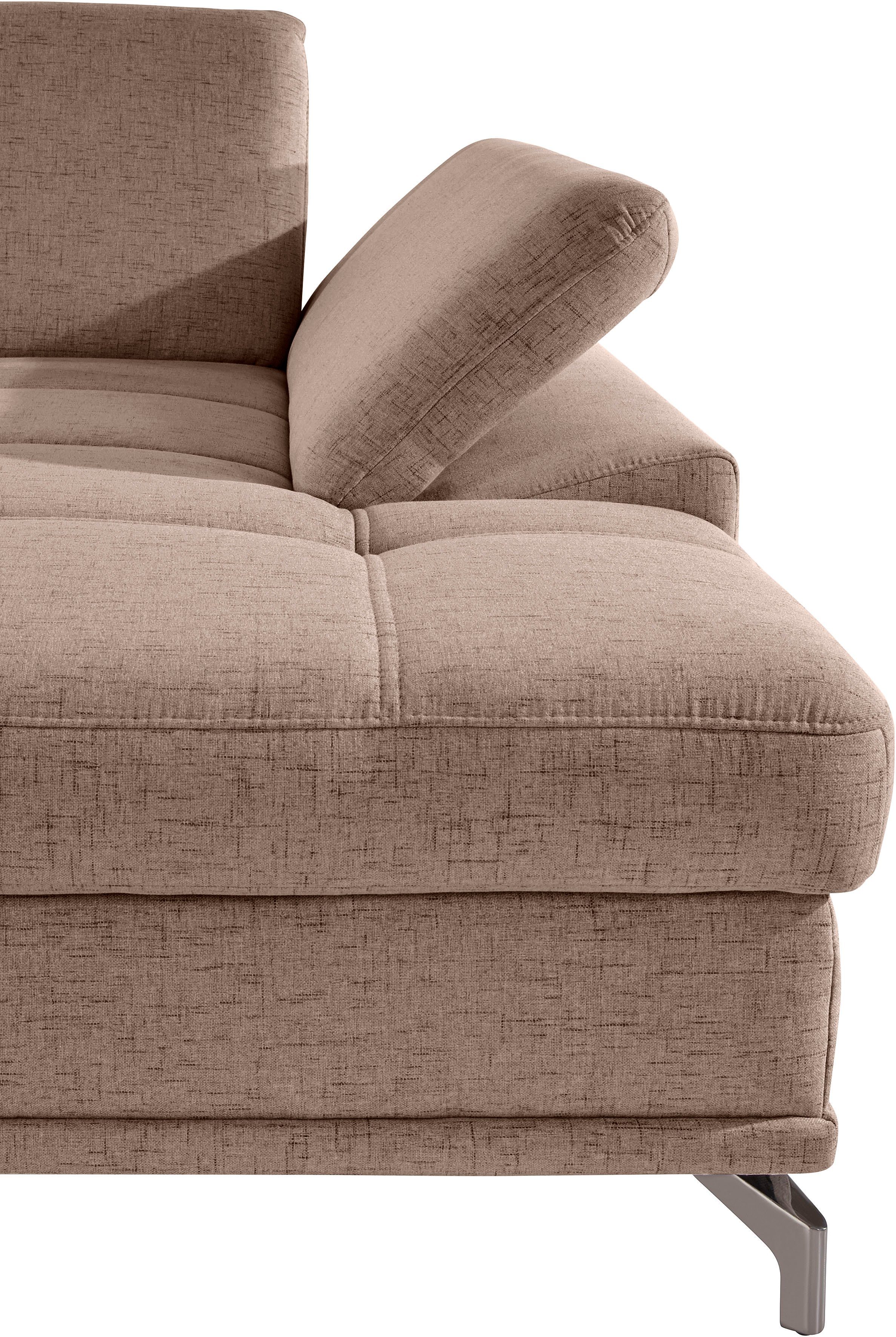 Places of Style Hoekbank Costello L-vorm, met zitdiepteverstelling, armleuningverstelling en