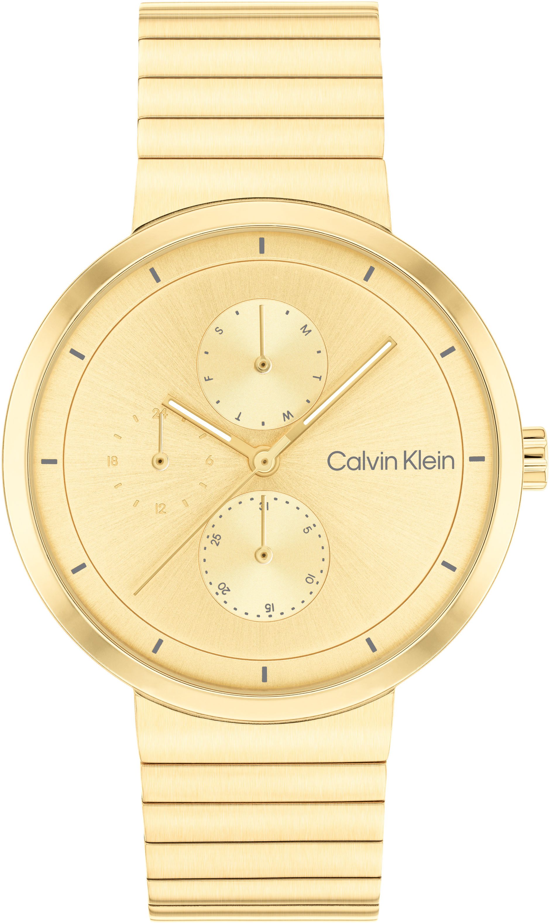 Calvin Klein Multifunctioneel horloge Create Quartz horloge, armbanduhr, dameshorloge, datum, roestvrijstalen band
