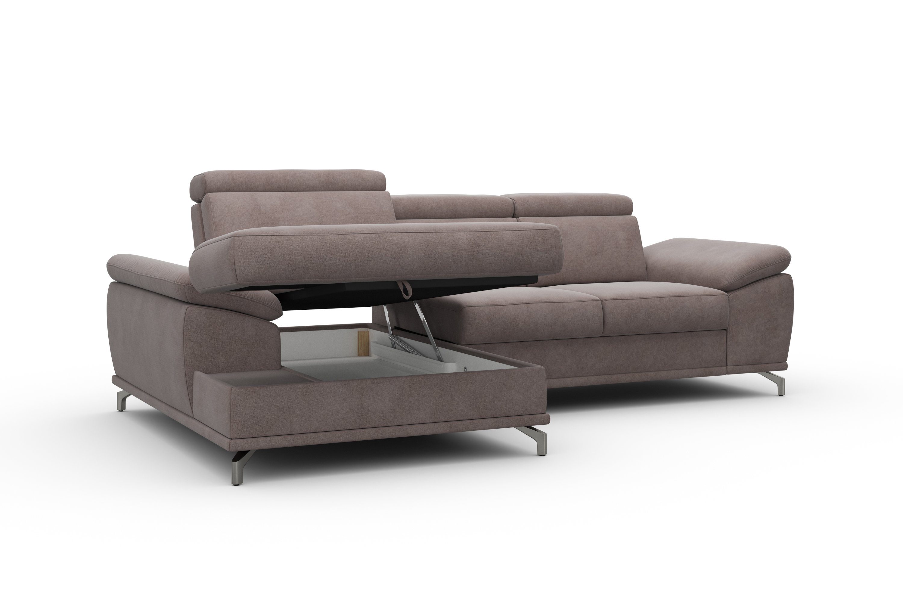 sit&more Hoekbank Cabrio L-vorm, met zitdiepteverstelling, arm- en hoofdsteunverstelling