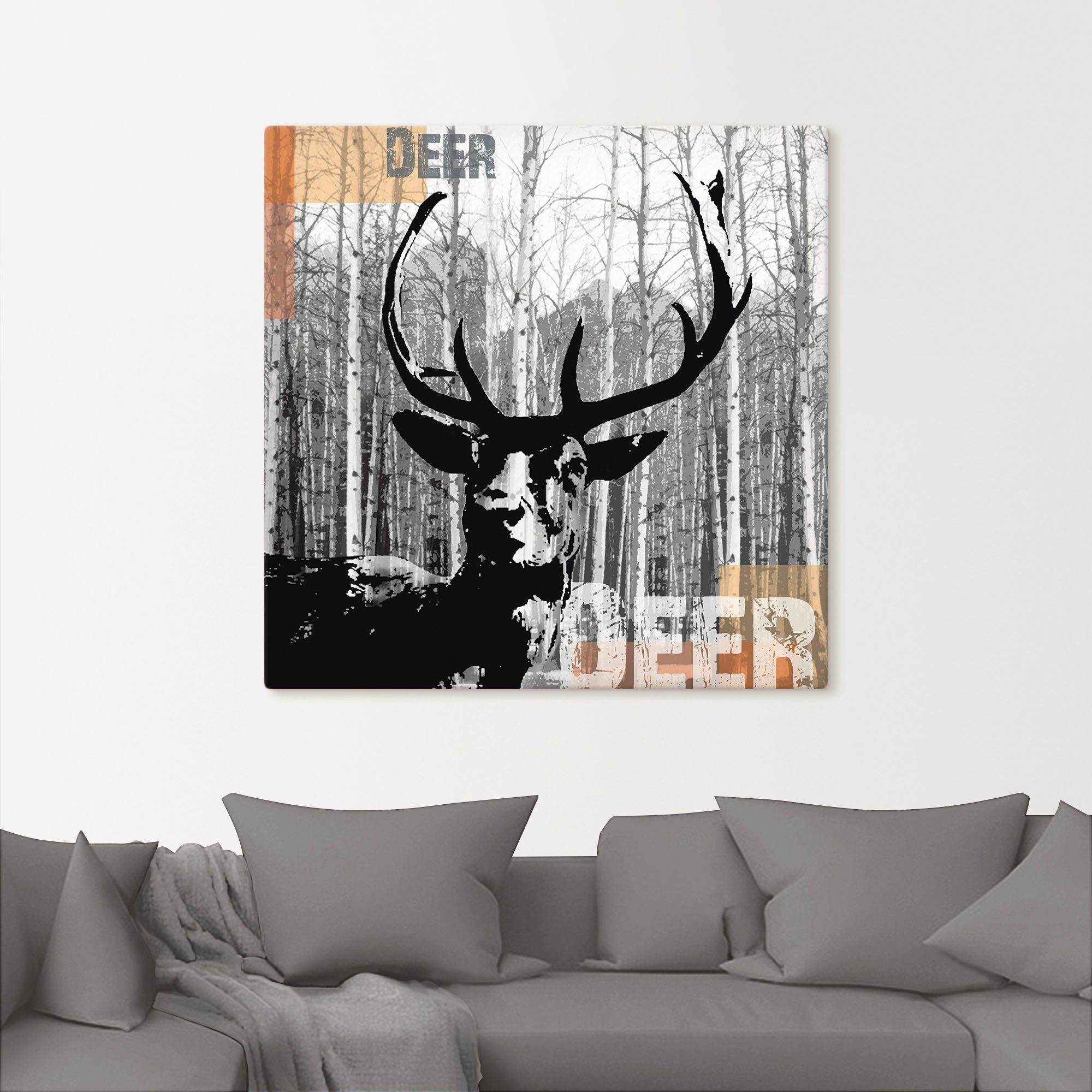 Artland Artprint Edelhert collage als artprint op linnen, poster, muursticker in verschillende maten