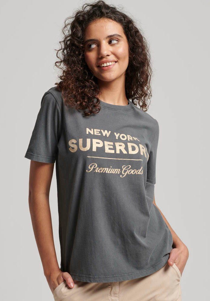 Superdry Shirt met ronde hals LUXE METALLIC LOGO T SHIRT