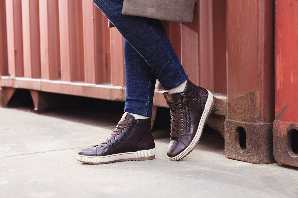 Remonte Veterschoenen platform, lace-up ankle boots, boots in crash look