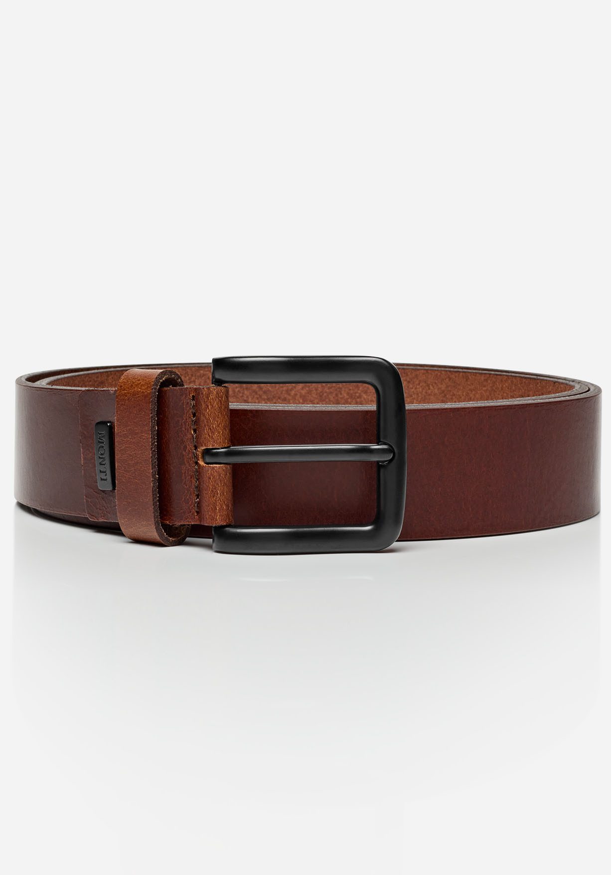 MONTI Leren riem Genova met gekleurde randen, lichte vintage-look
