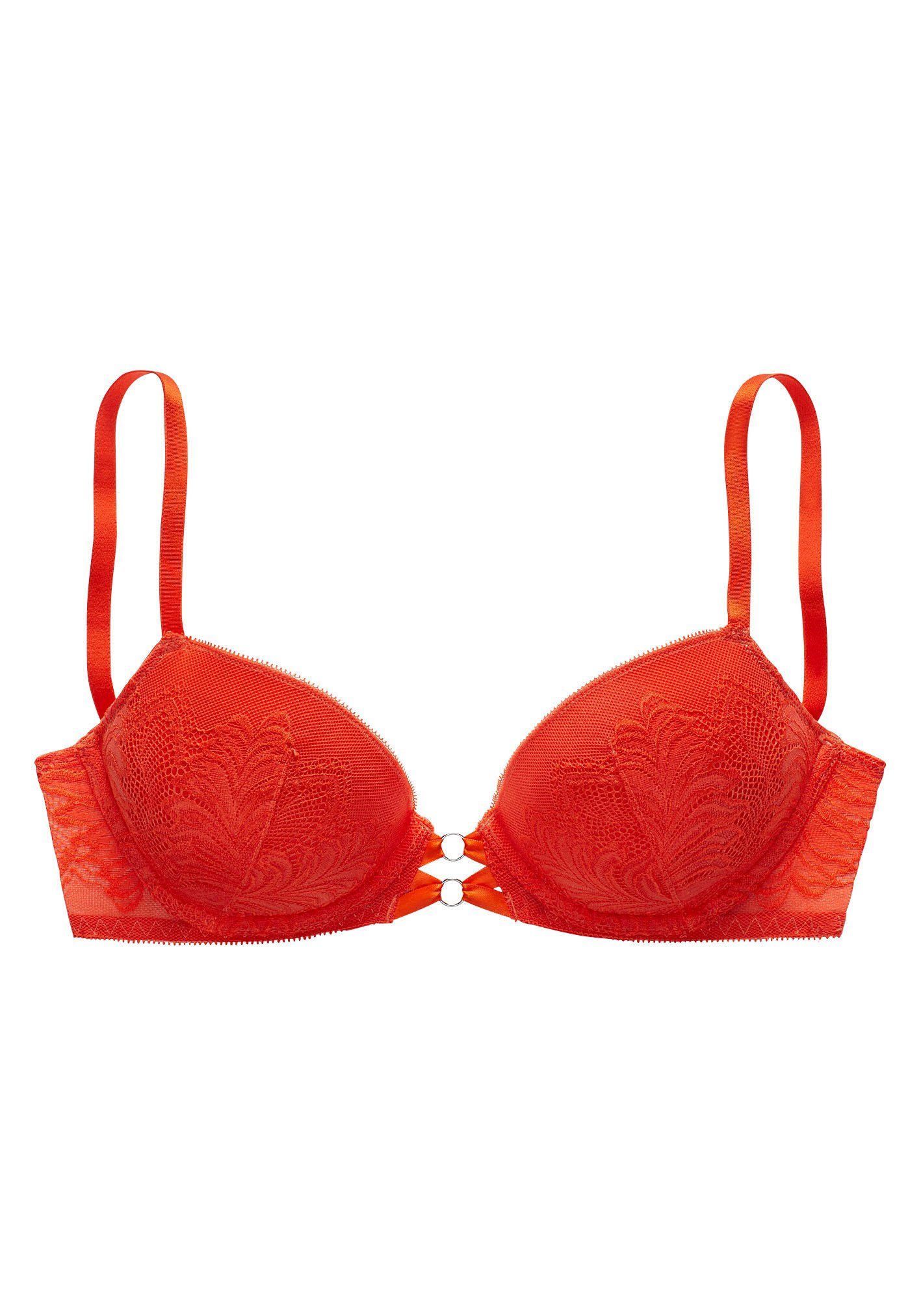 Lascana Push-up-bh bedekt met fijn, gebloemd kant, lingerie