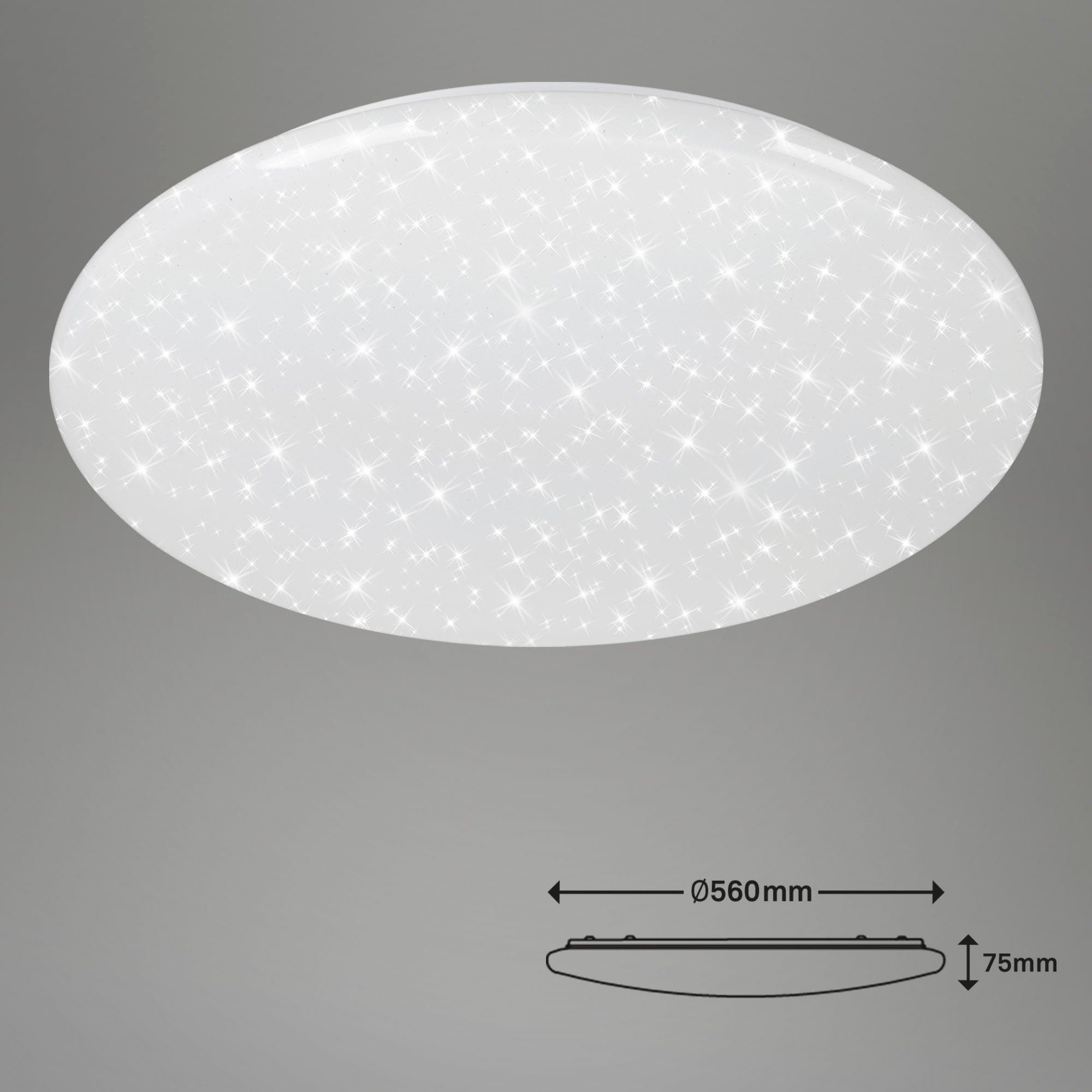 Briloner Leuchten Led-plafondlamp 3368016 VERB CCT, dimbaar via afstandsbediening, nachtlichtfunctie, wit