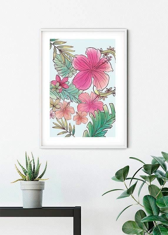 Komar Wanddecoratie Ariel Flowers Wanddecoratie voor de kinderkamer - zonder lijst (1 stuk)