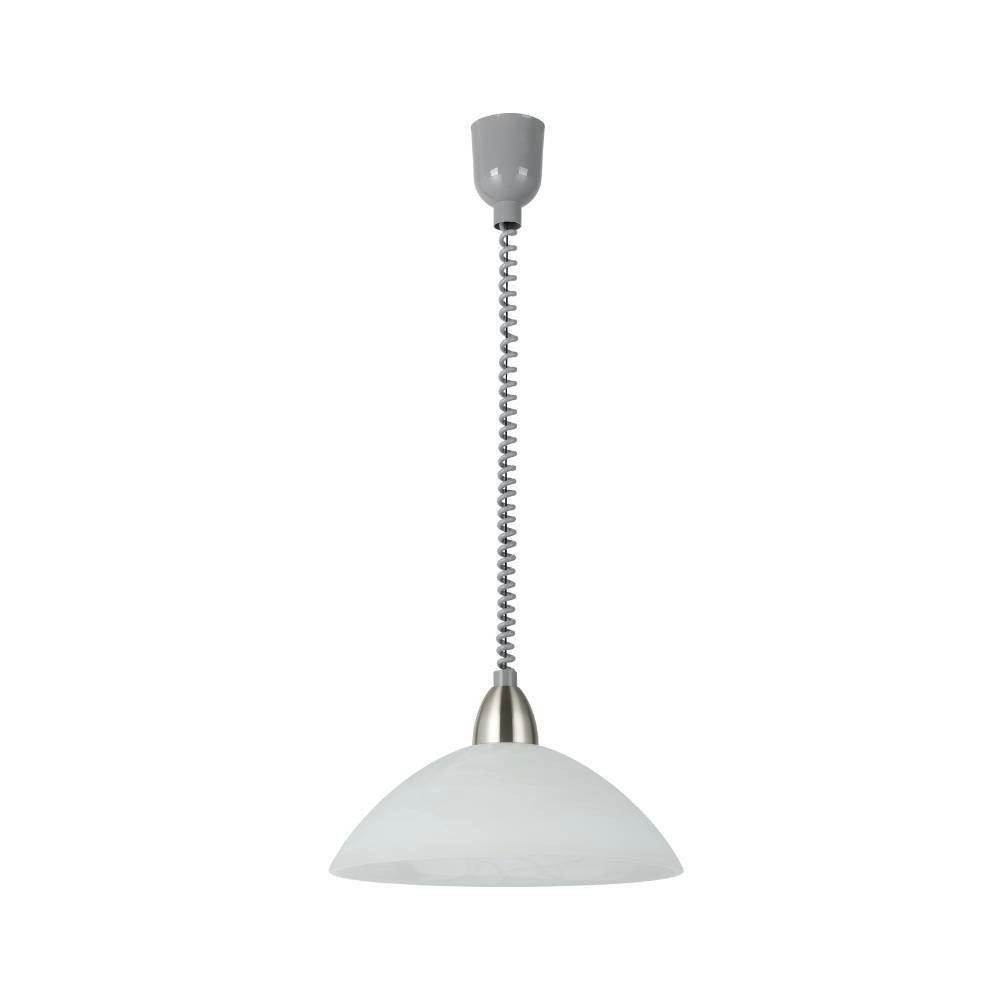 EGLO Hanglamp LORD 2 hanglamp, grijs, matglas in wit, in hoogte verstelbaar Hanglamp, spiraalsnoer, in hoogte verstelbaar, keukenlamp, E27, Ø 36 cm (1 stuk)