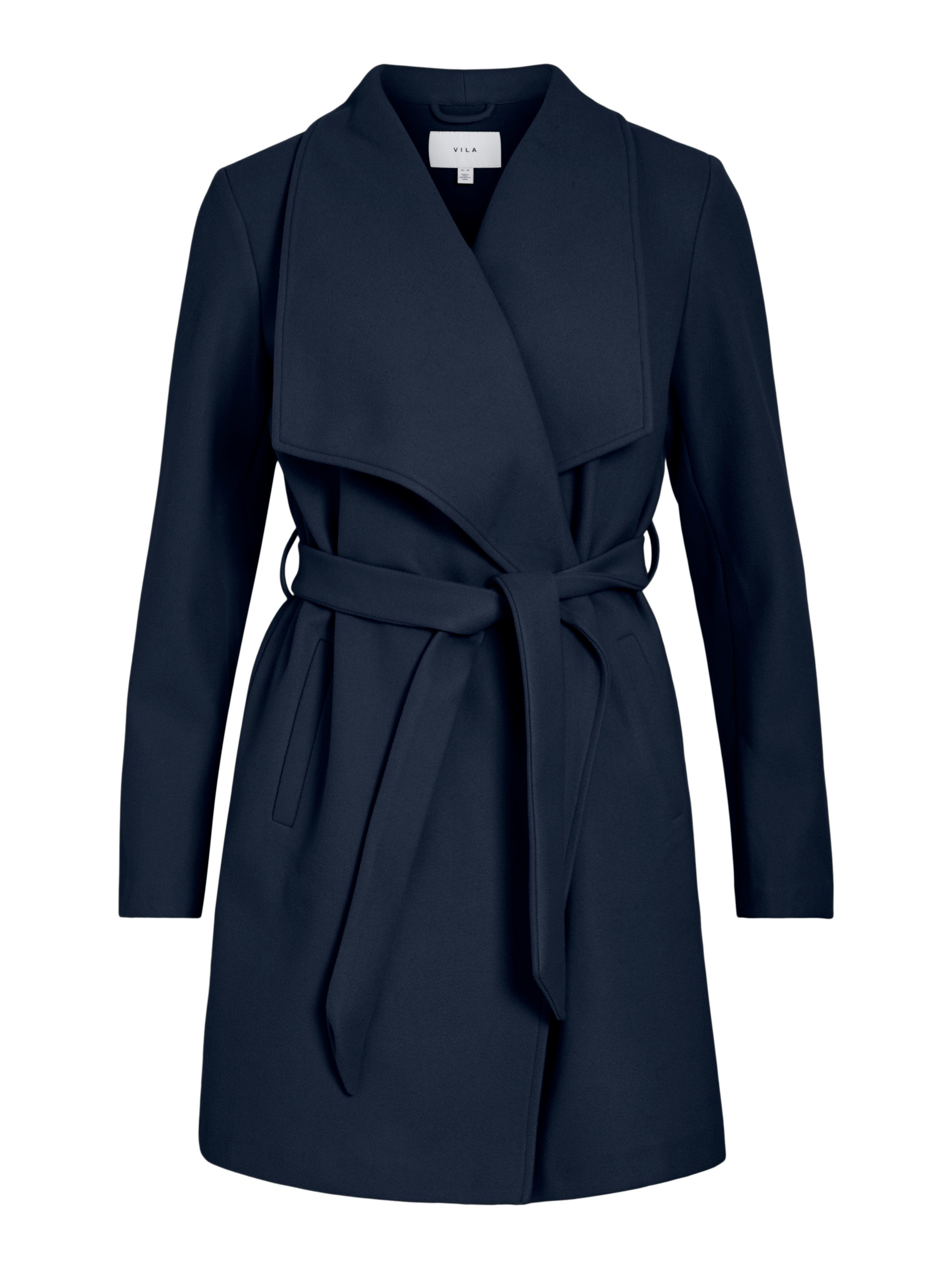 Vila Korte jas VICOOLEY COLLAR BELT COAT - NOOS