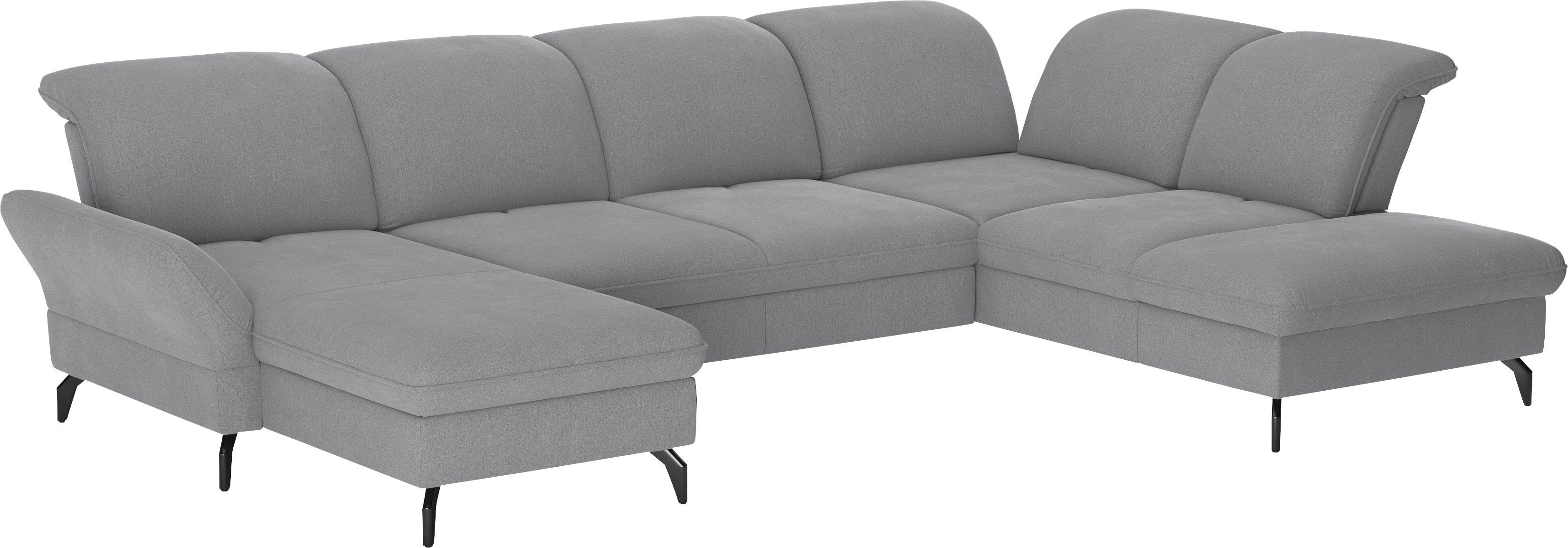 sit&more Zithoek Leandro U-vorm Naar keuze met bed, hoofdbord en armleuningfunctie, en bedkist