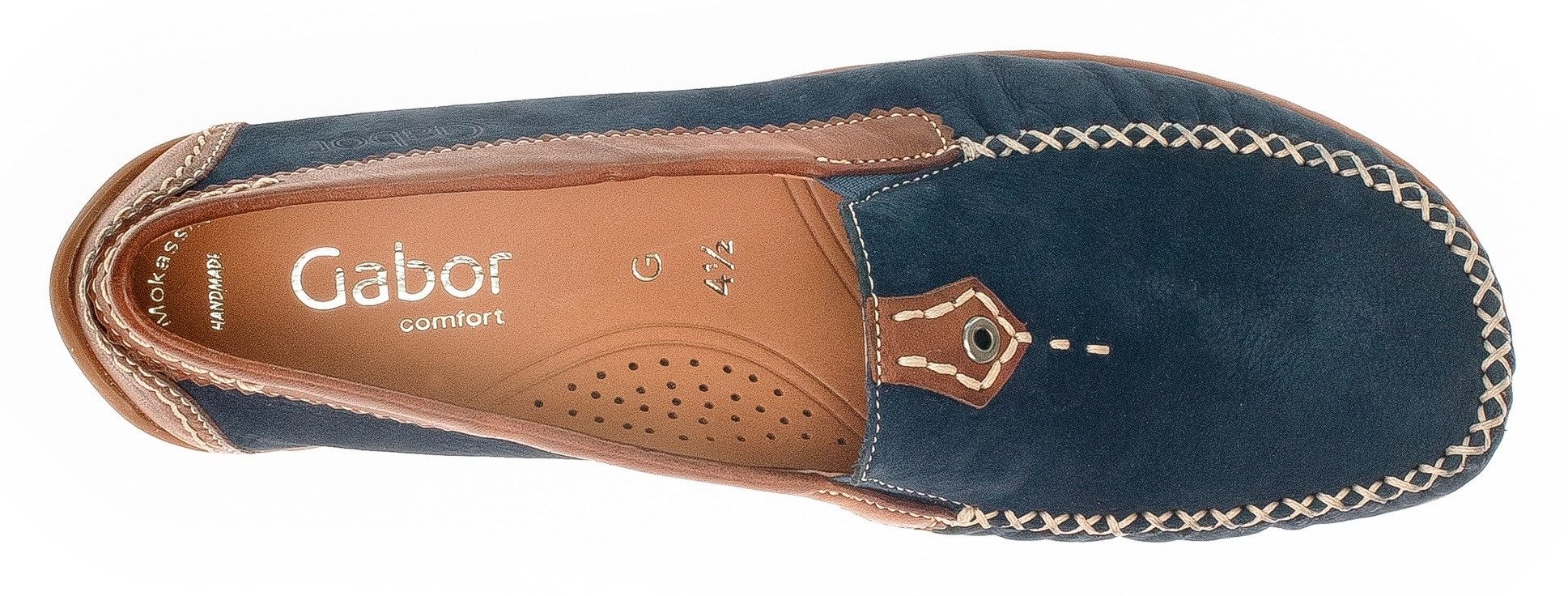 Gabor Mocassins Florence , slipper, instapschoen, comfortabele schoen met contrastnaad, breedte g (=wijd)