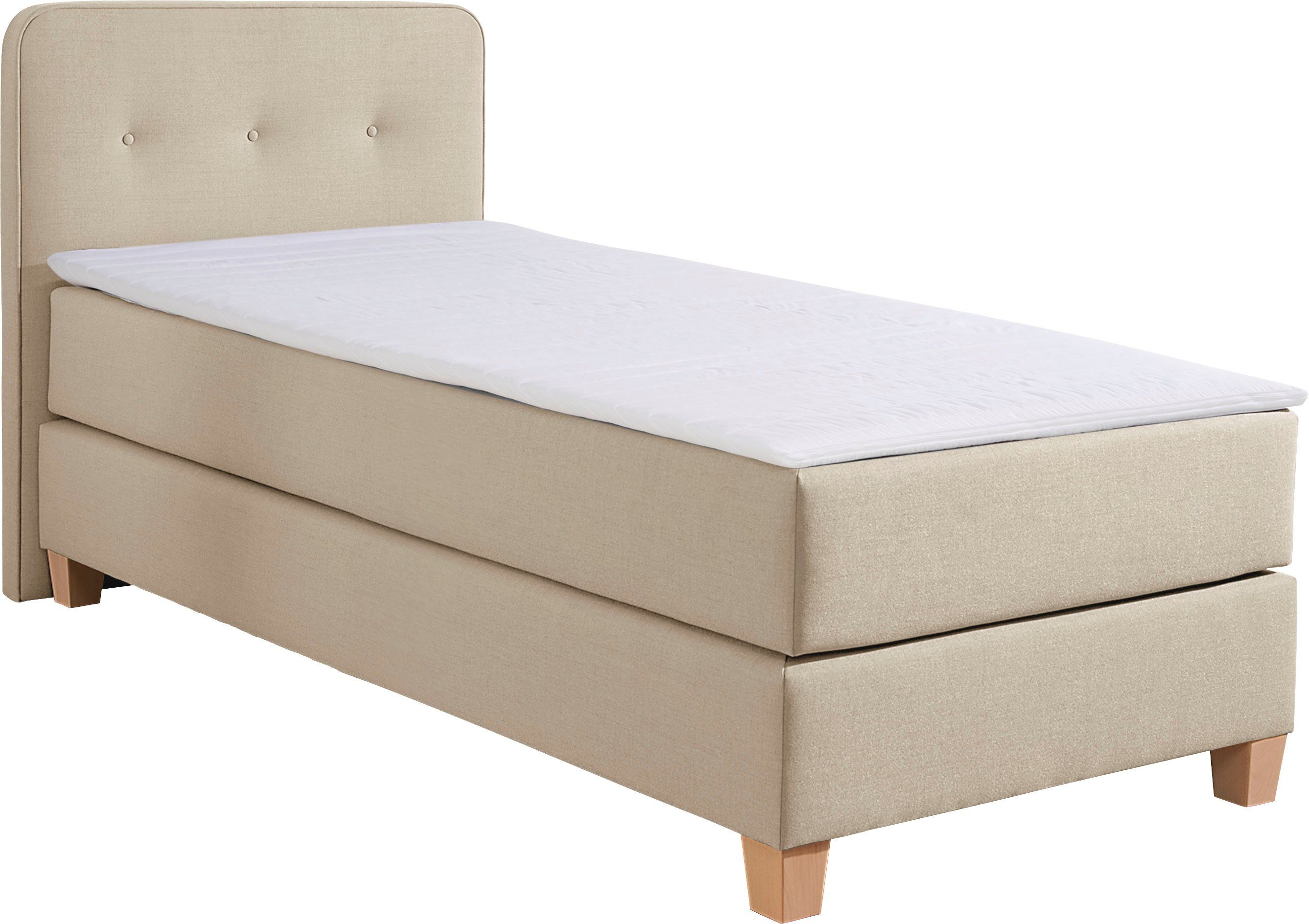 Home affaire Boxspring Fargo inclusief topper, in 3 soorten matrassen, in fluweel of structuurstof