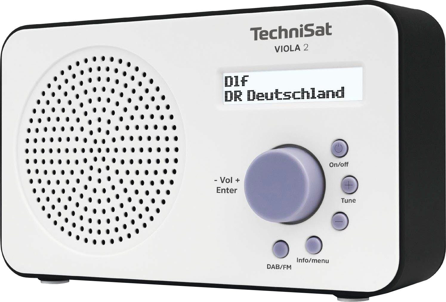 TechniSat Digitale radio (dab+) VIOLA 2 draagbare tweeregelig display, batterijvoeding mogelijk