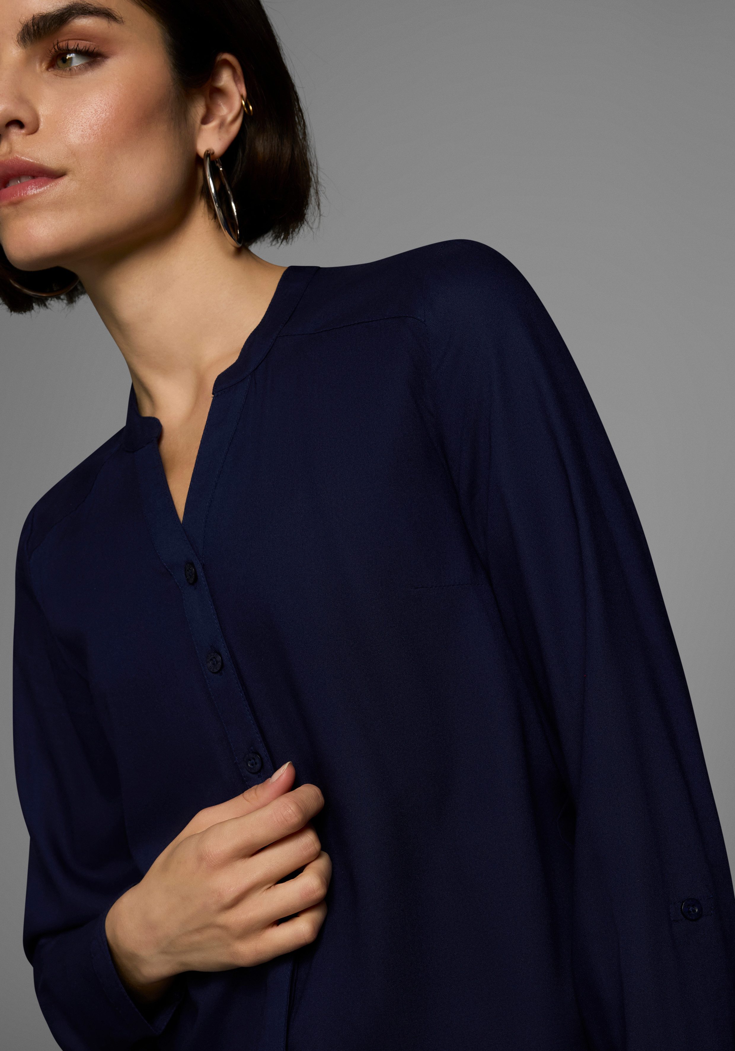 AJC Overhemdblouse van soepelvallende viscose