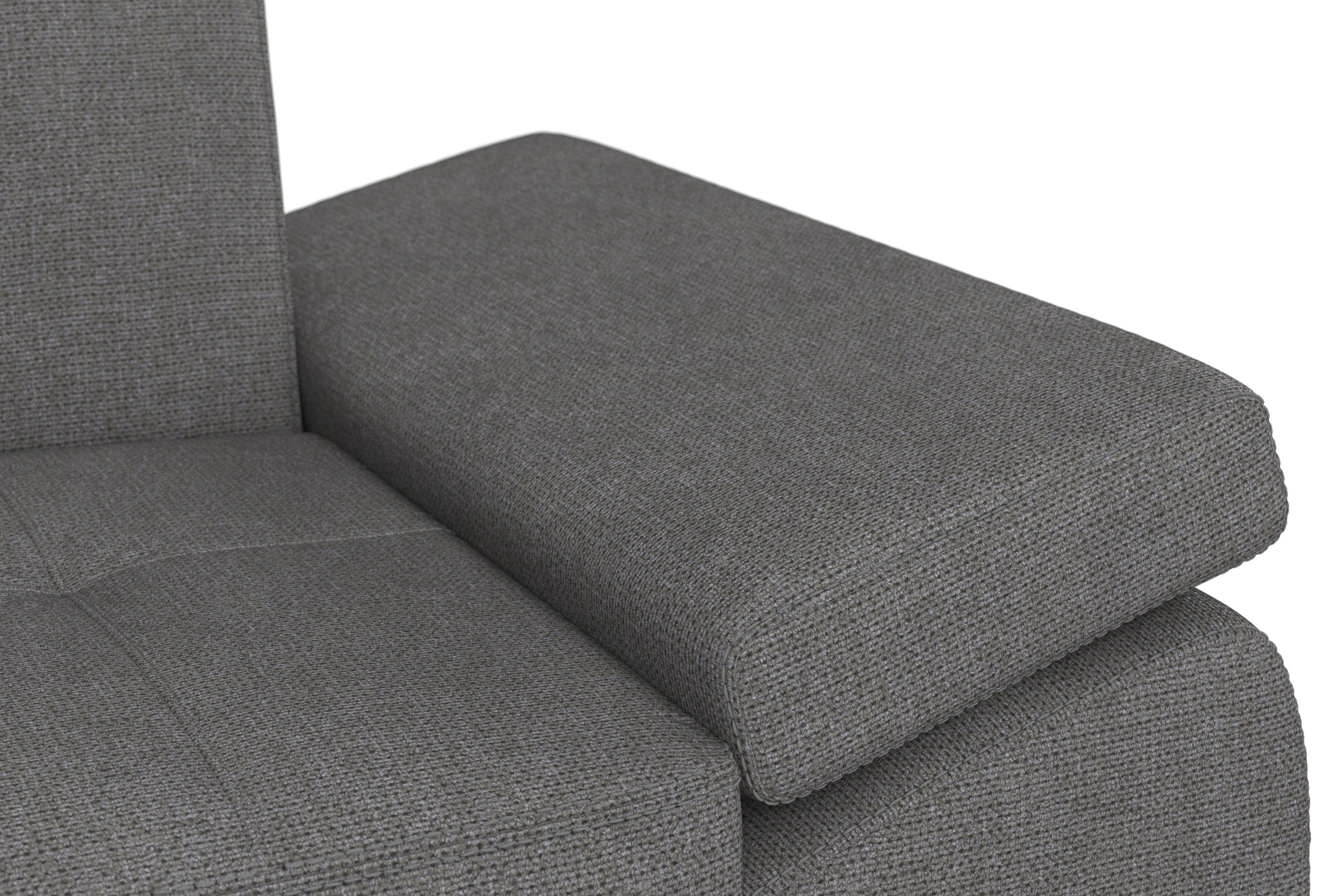 DOMO collection Hoekbank Capelo, comfortabel, duidelijke lijnen kenmerken dit ontwerp, L-Vorm met verstelbare armleuningen, naar keuze met slaapfunctie, binnenvering