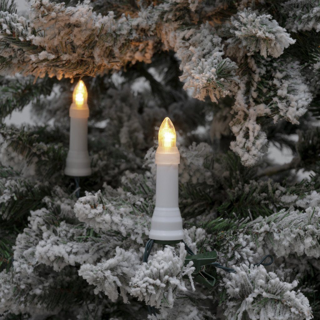 KONSTSMIDE Led-kerstboomkaarsen Kerstversiering buiten, kerstversiering Topperen, One String, 25 fonkelende amberkleurige dioden