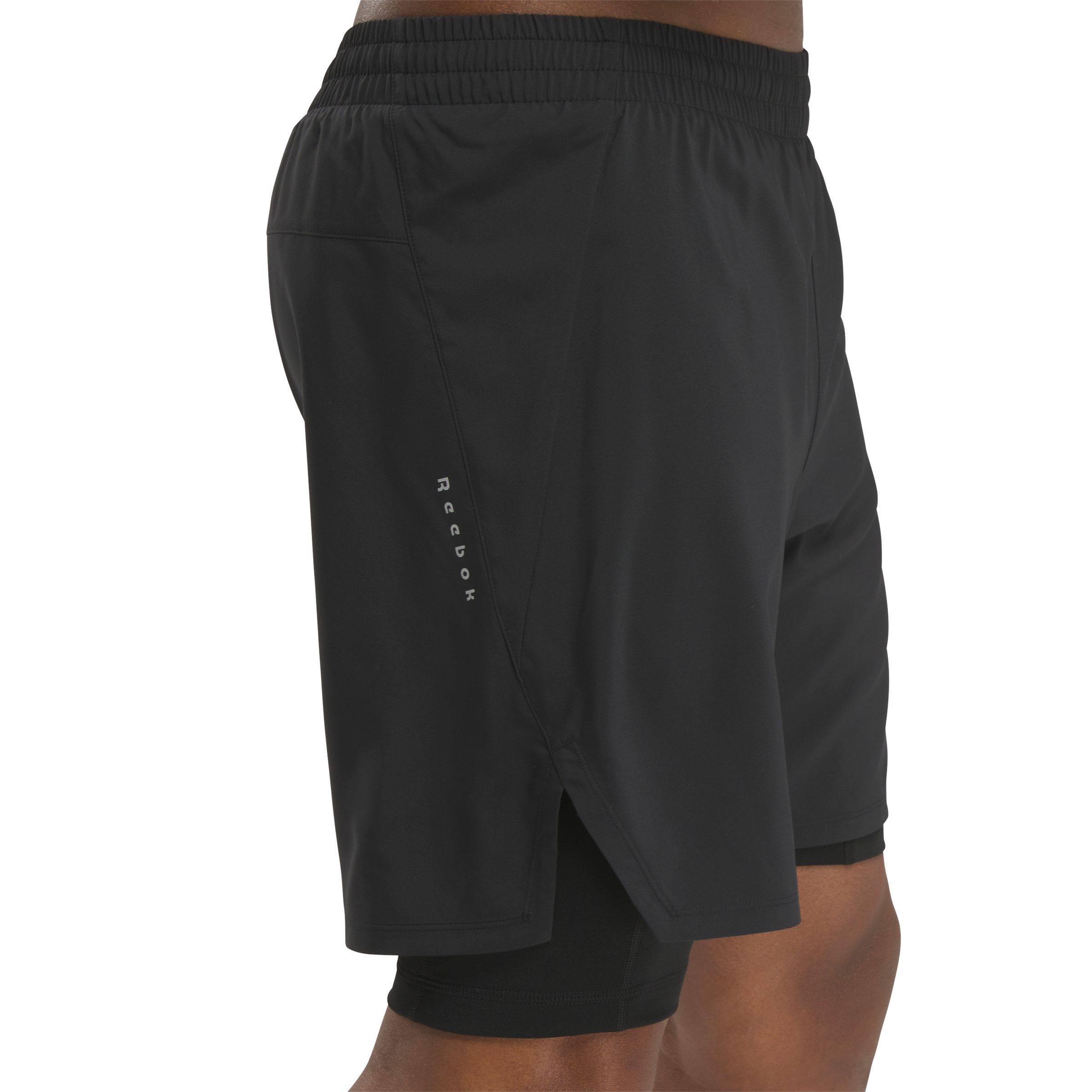 Reebok Short RUNNING 2-1 SHORT/BLACK/SOLAR LIME (1-delig)